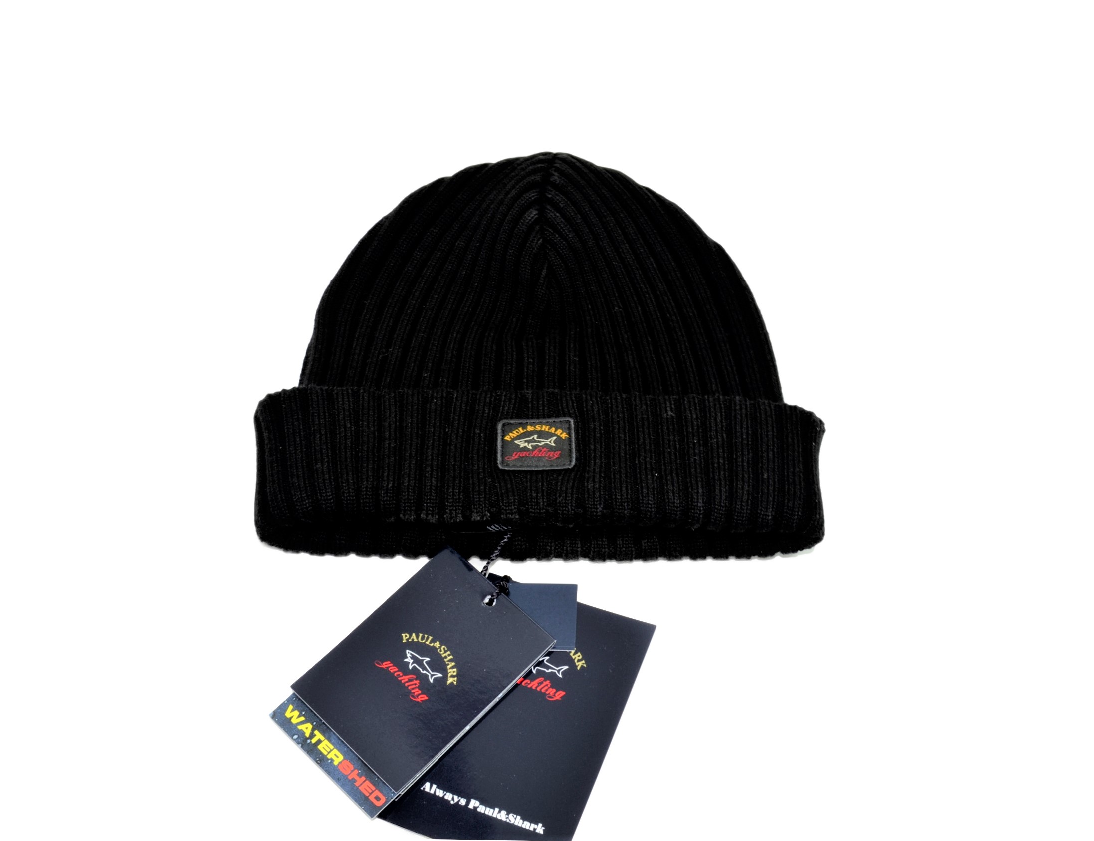 paul and shark beanie black