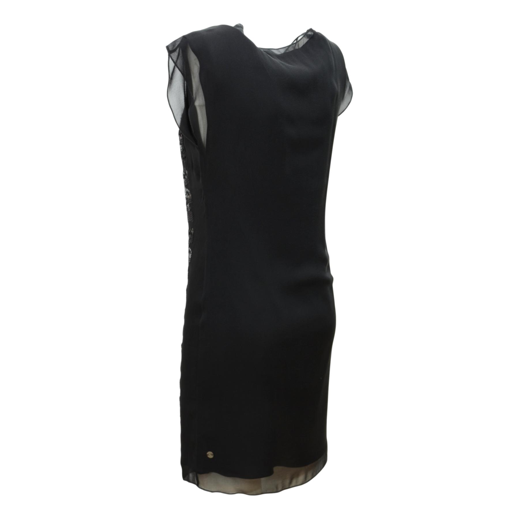 OUTLET - amelia stella fashion - HUGO BOSS ORANGE ABITO DONNA AFETA1  50233001 SETA NERO CON PAILLETTES