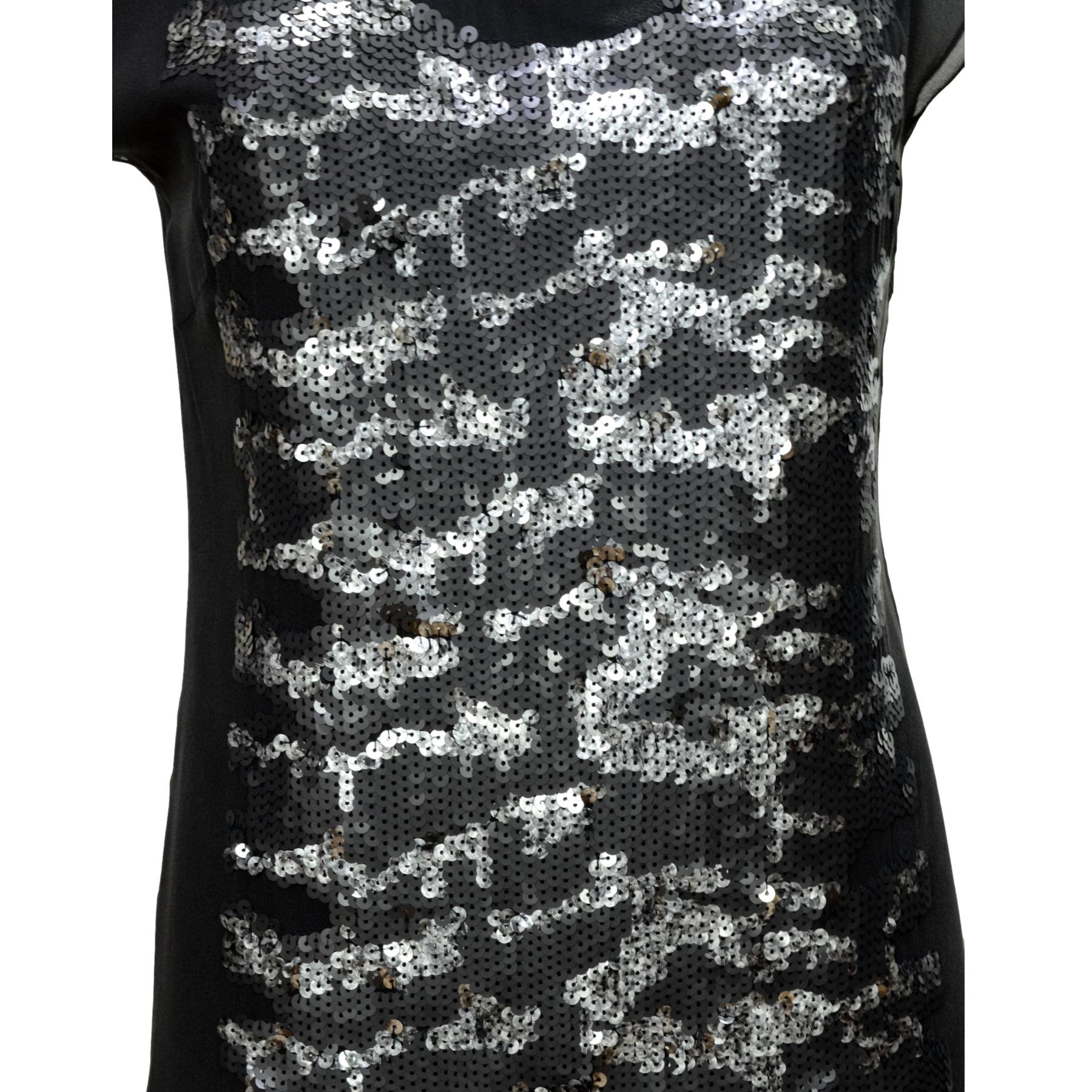 OUTLET - amelia stella fashion - HUGO BOSS ORANGE ABITO DONNA AFETA1  50233001 SETA NERO CON PAILLETTES