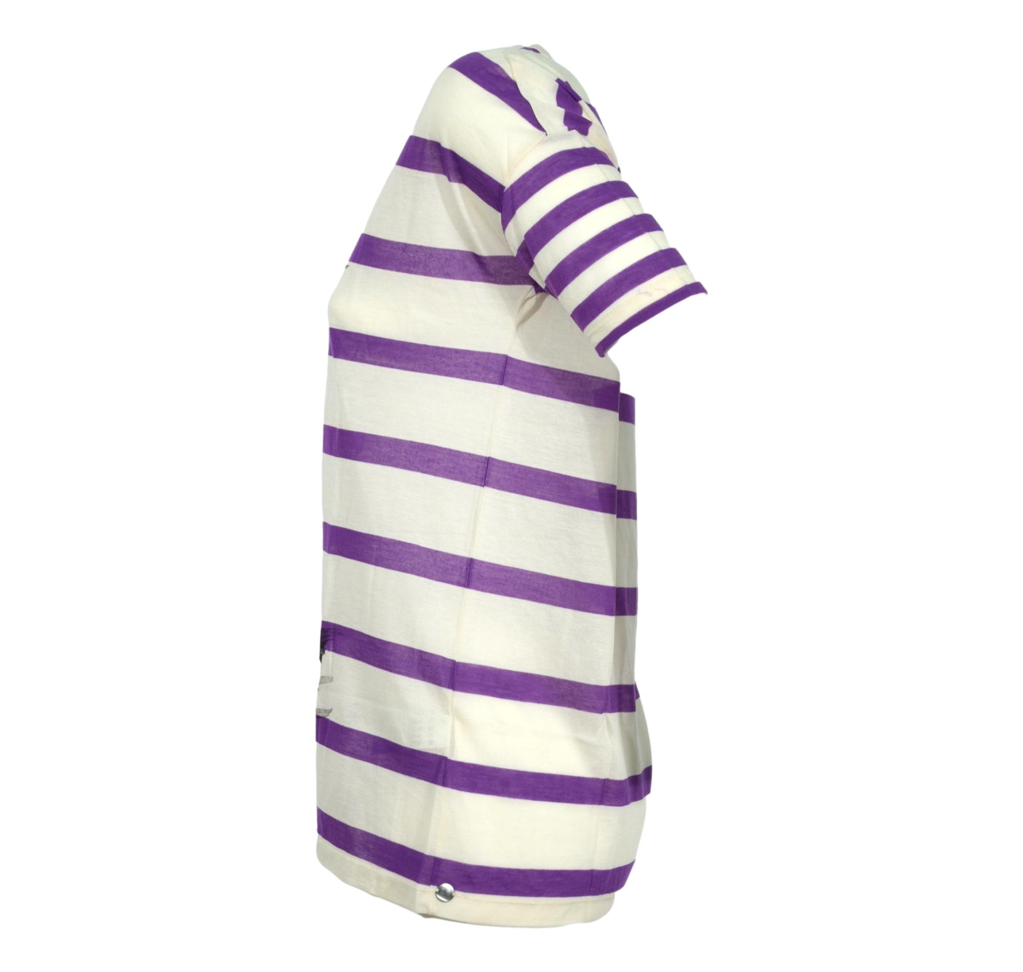 Polo \u0026 T-shirt - amelia stella fashion - HUGO BOSS T-SHIRT DONNA COLORE  BIANCO CON RIGHE VIOLA art.50218084