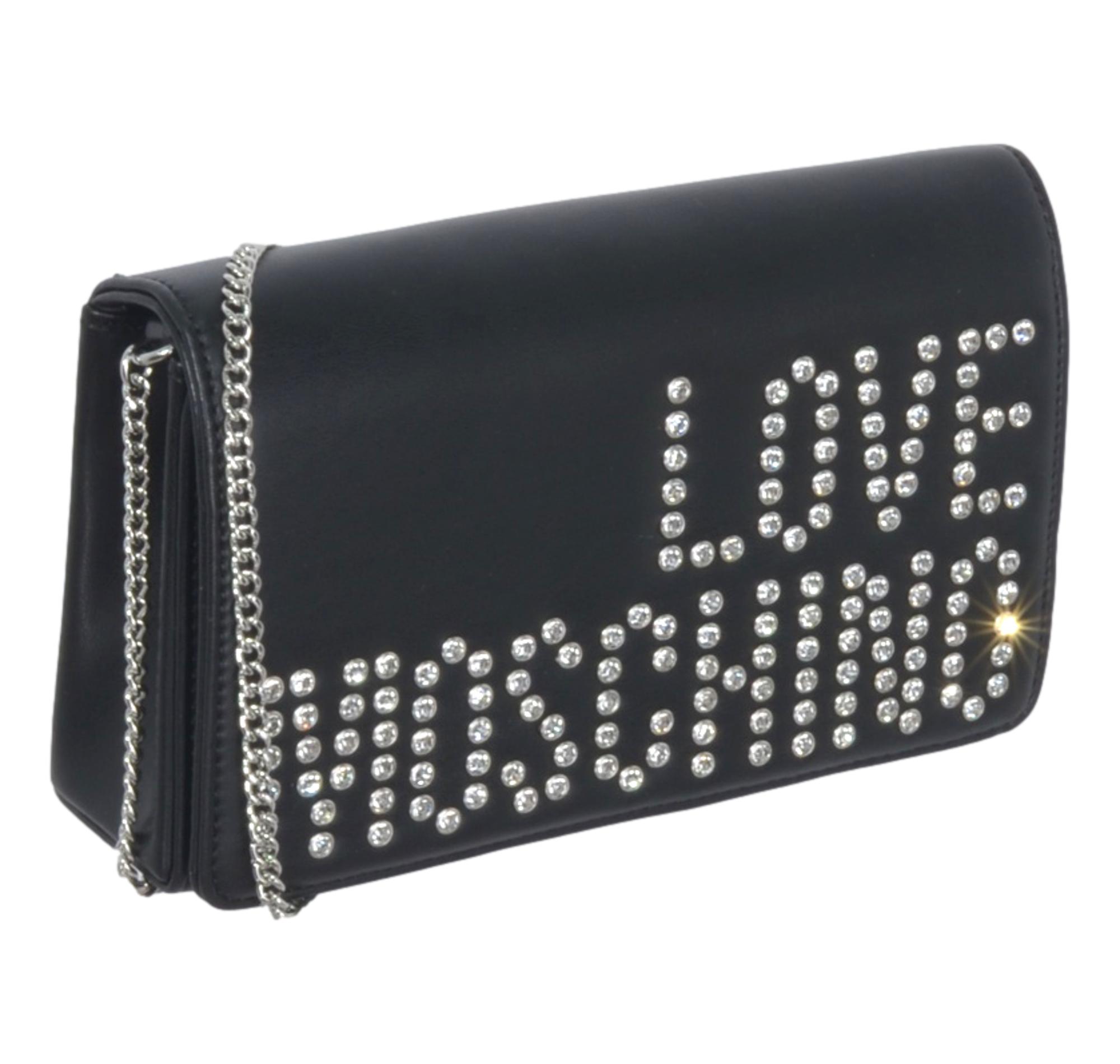 Borse \u0026 Portafogli Donna - amelia stella fashion - LOVE MOSCHINO POCHETTE  CRYSTAL LOGO JC4186PP1DLA3000 nero