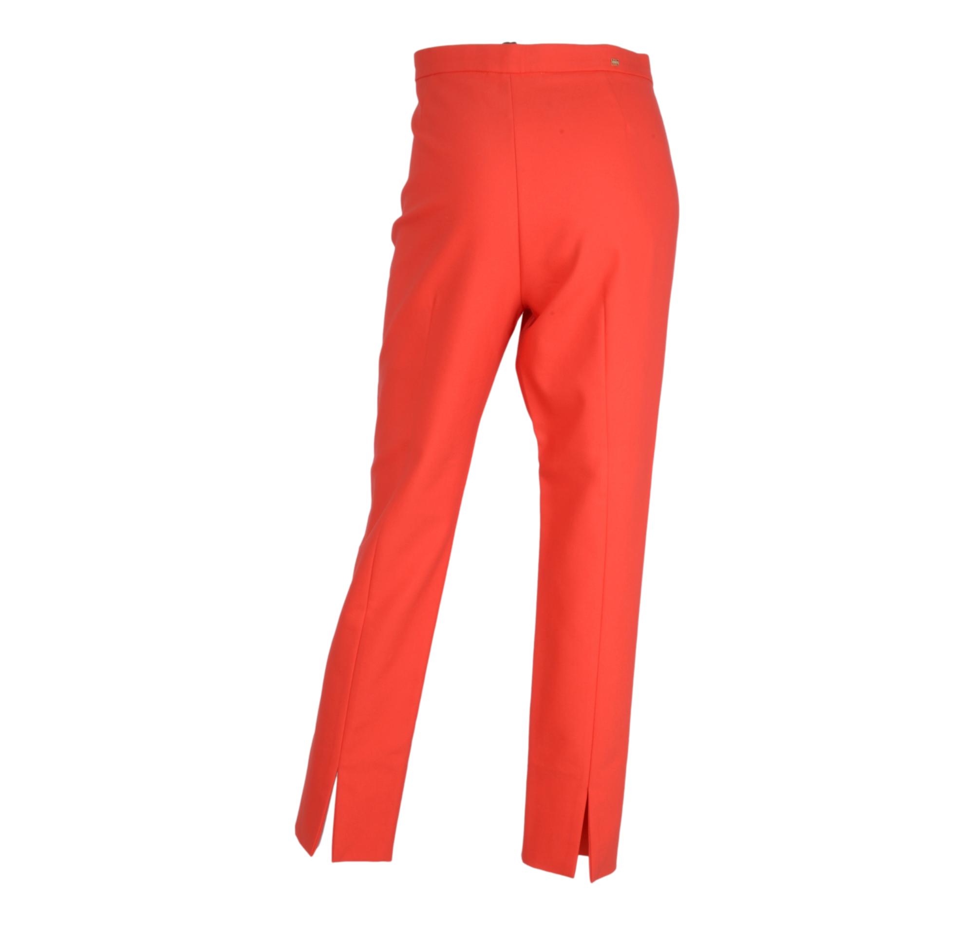 OUTLET - amelia stella fashion - CARACTERE Pantalone Donna Con Zip e  Spacchi Colore Arancio Corallo