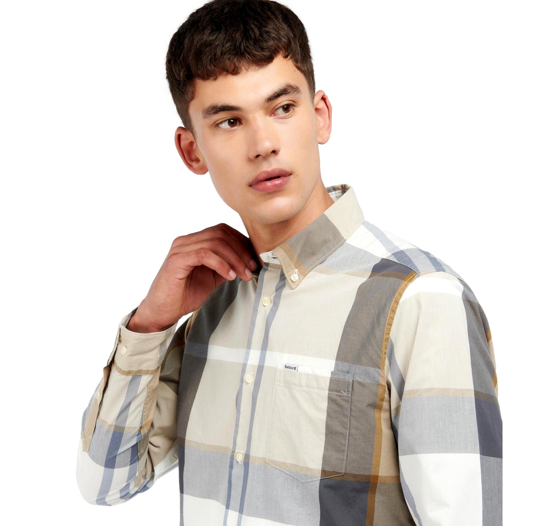 BARBOUR Camicia Uomo Sartoriale Harris MSH5071TN88 Amble Sand Tartan