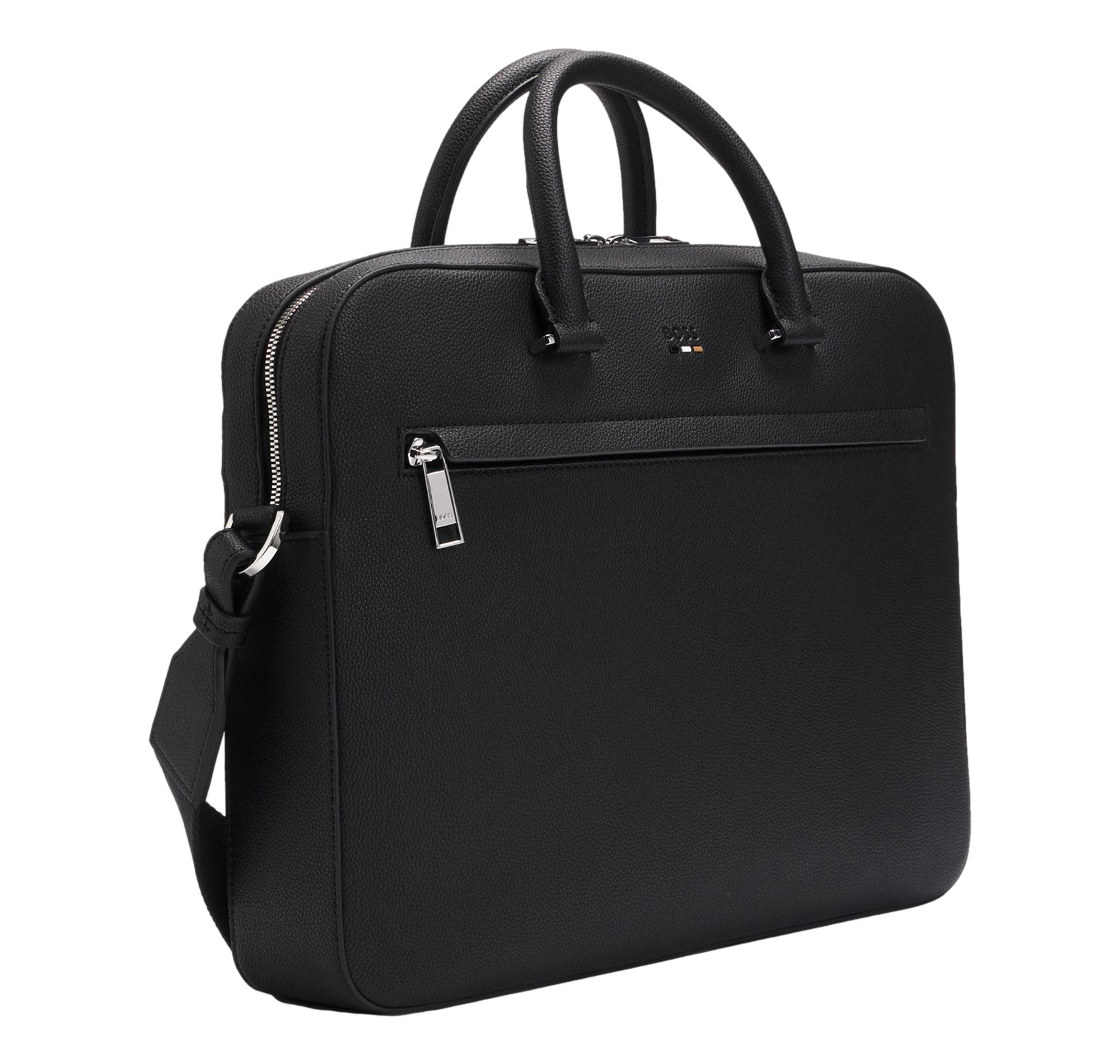 BOSS Borsa Uomo Portadocumenti Ray_S Doc Case 50536498 Similpelle Martellata Nero