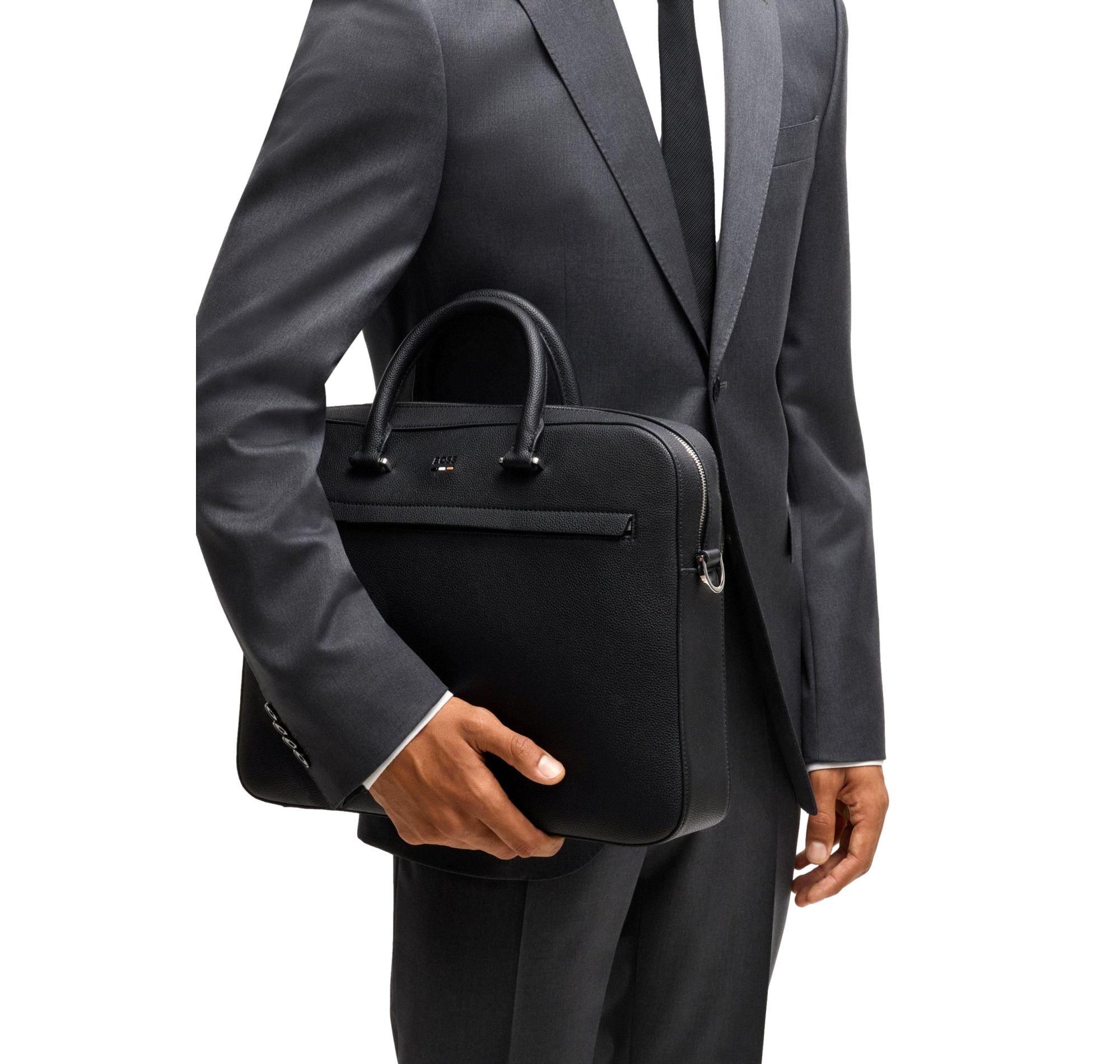 BOSS Borsa Uomo Portadocumenti Ray_S Doc Case 50536498 Similpelle Martellata Nero