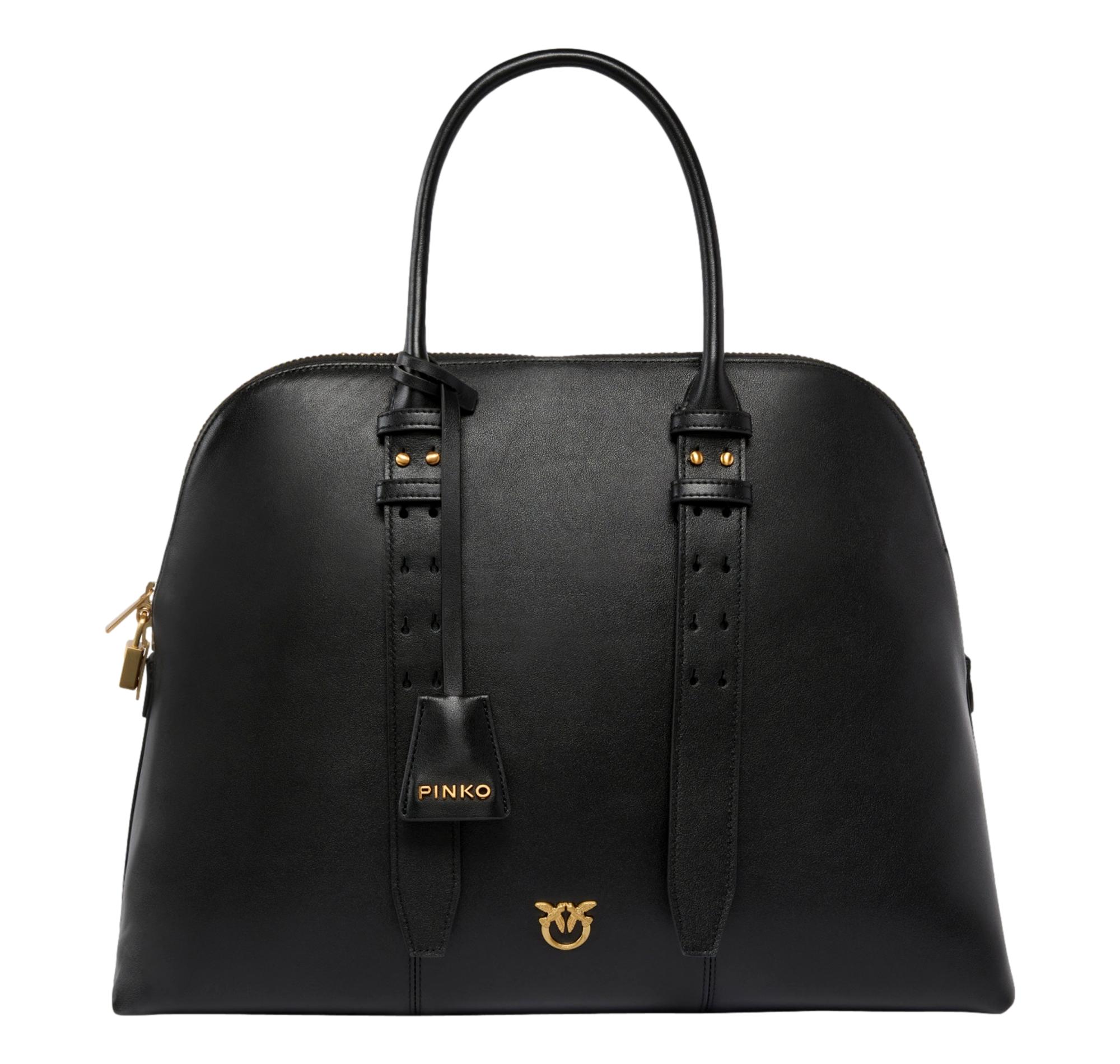 PINKO Borsa Donna Bowling A Mano Escape Bag Maxi In Pelle 105172 Colore Nero Z99V