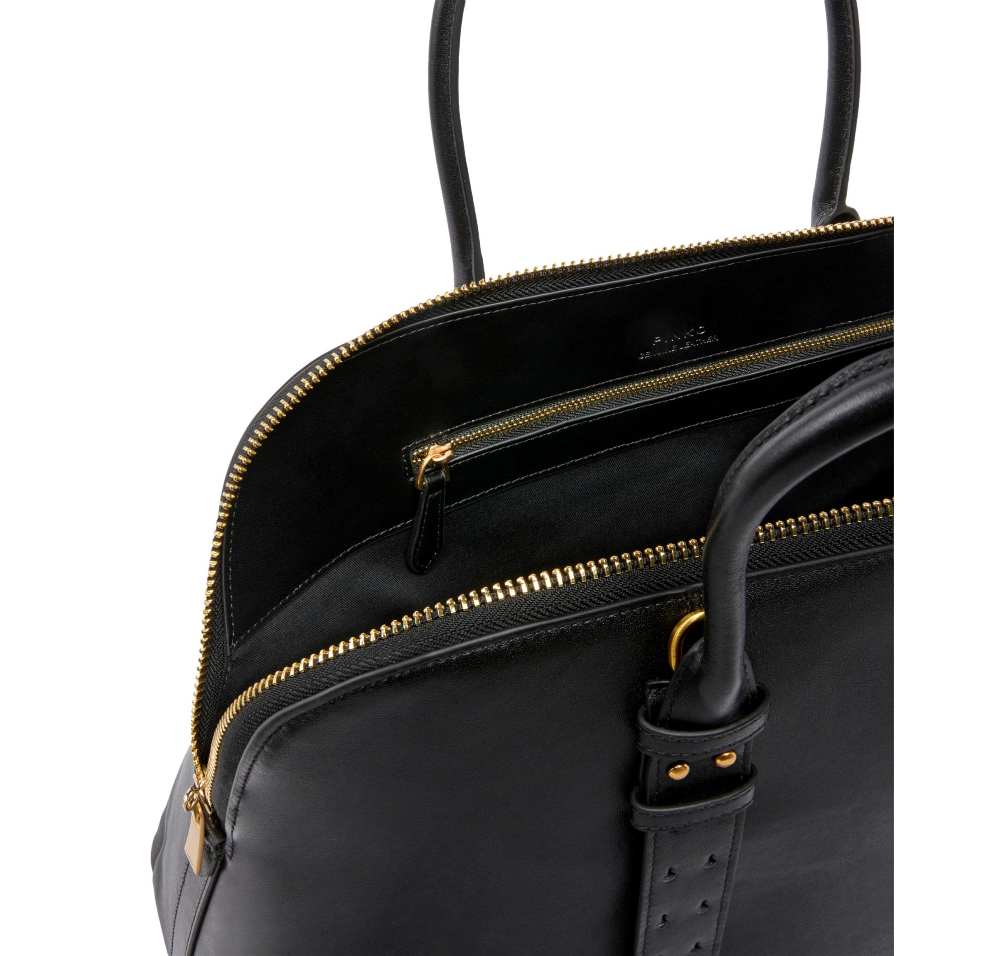 PINKO Borsa Donna Bowling A Mano Escape Bag Maxi In Pelle 105172 Colore Nero Z99V