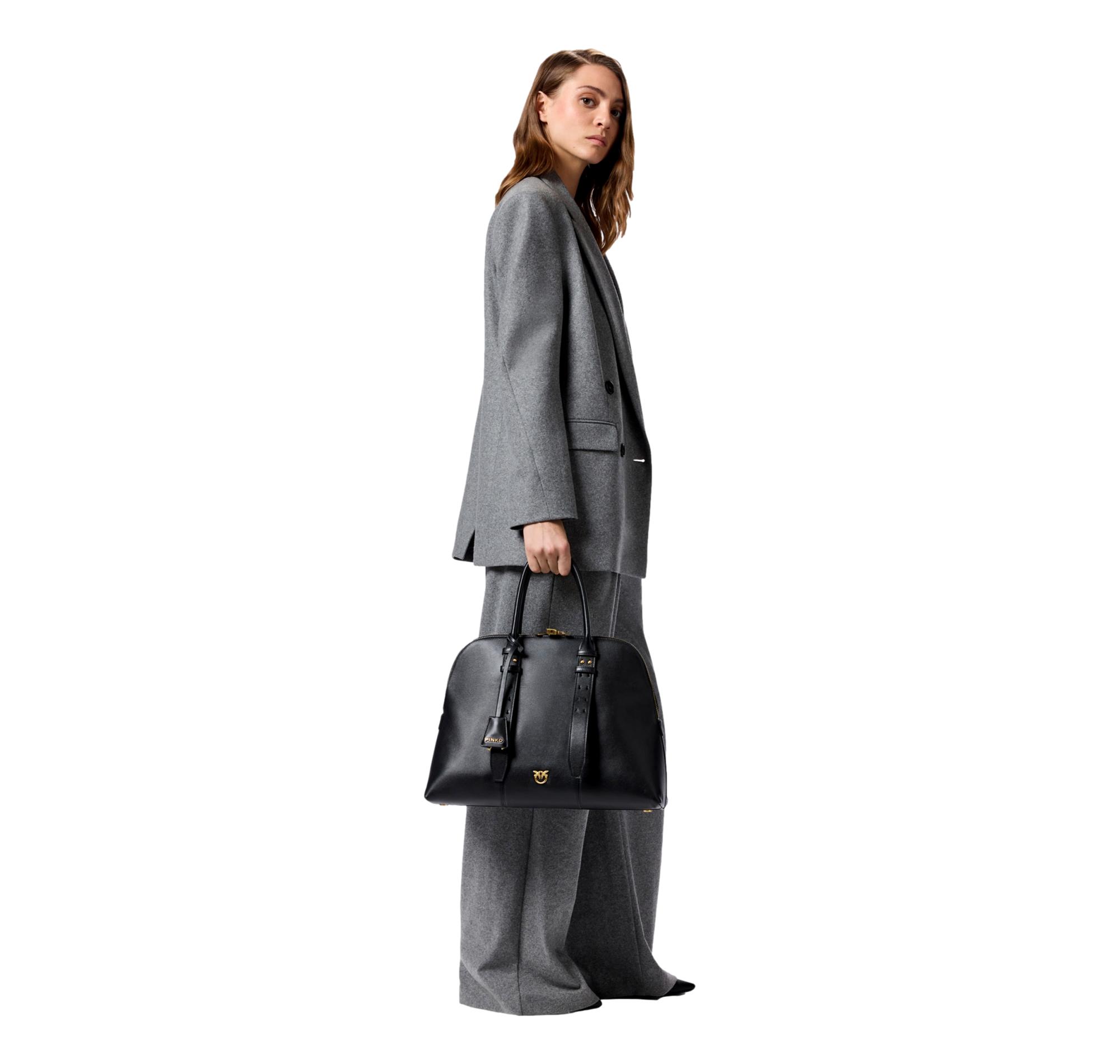 PINKO Borsa Donna Bowling A Mano Escape Bag Maxi In Pelle 105172 Colore Nero Z99V