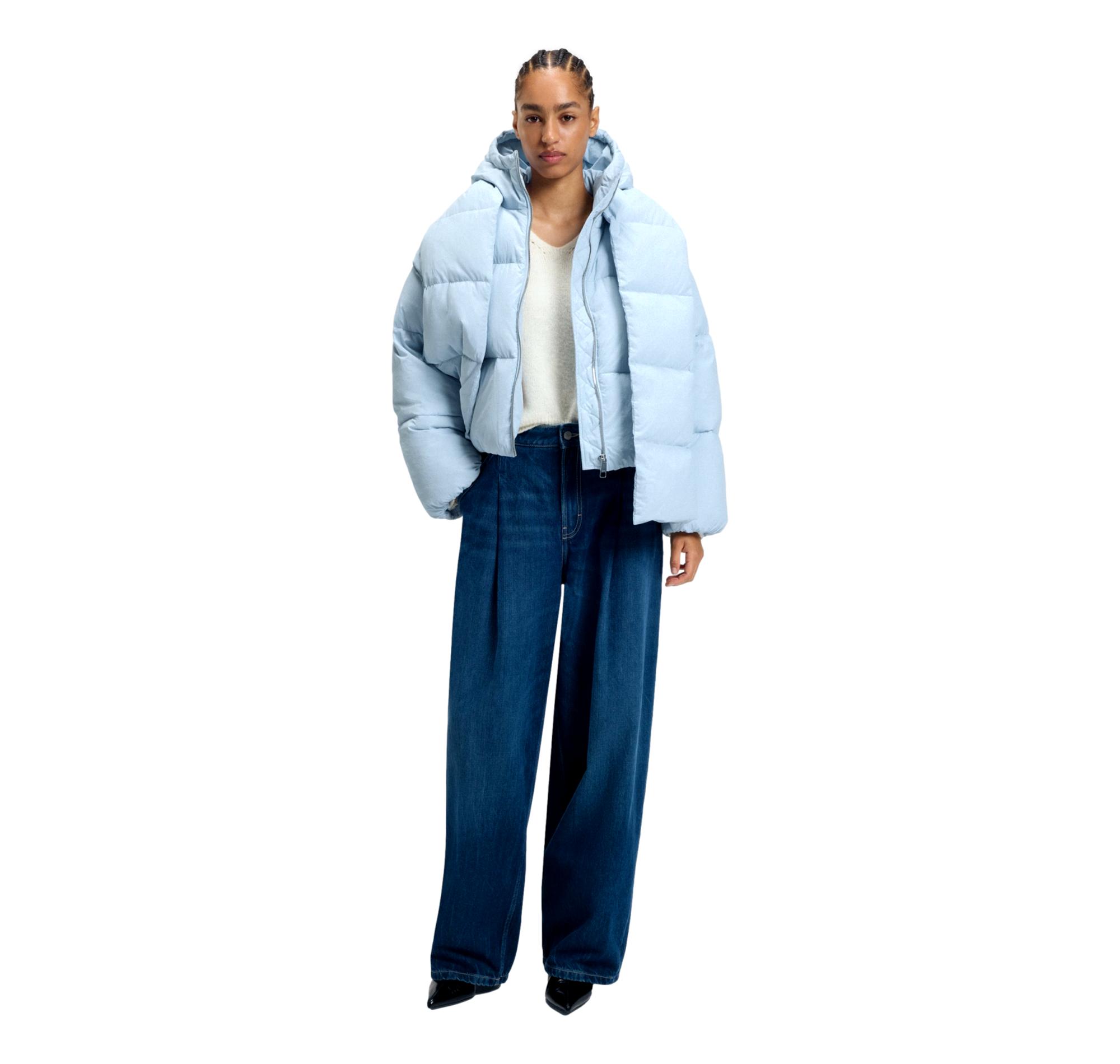 BOSS Giubbotto Donna Imbottito Idrorepellente Con Maniche e Sciarpa Rimovibili C Polala 50548028 Colore Celeste