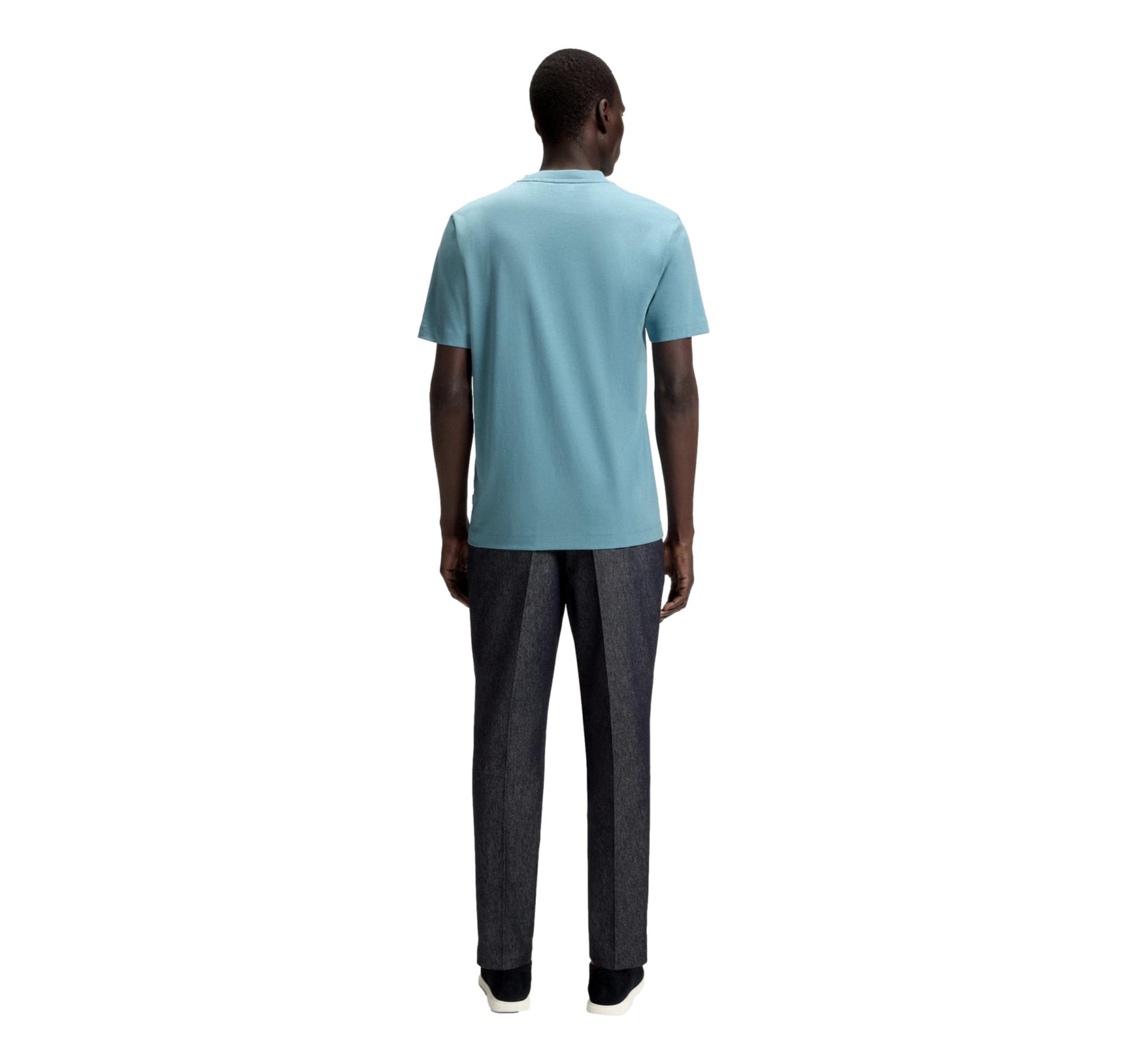 BOSS T Shirt In Jersey Di Cotone Con Logo Thompson 01 50468347 Colore Celeste