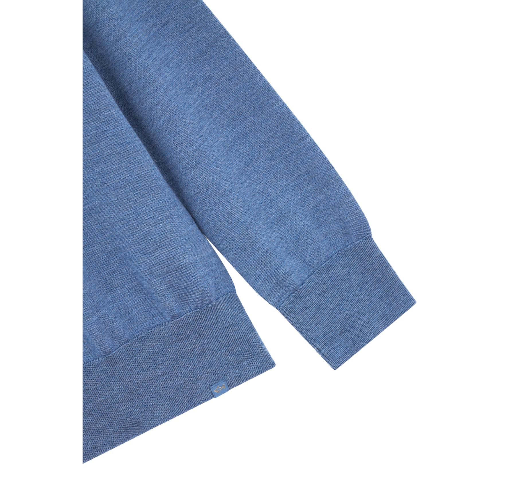 PAUL SHARK Maglione Uomo Mezza Zip In Lana Merino Extrafine 15311103 Colore Avio