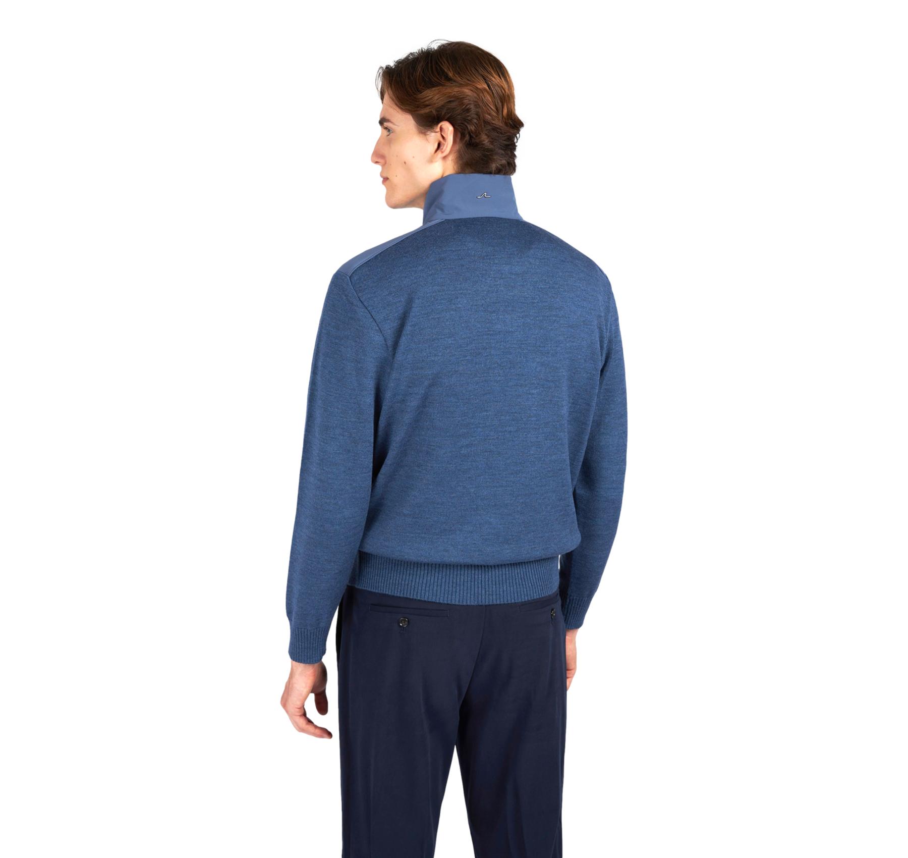 PAUL SHARK Maglia Uomo Mezza Zip In Lana Soft Cool Touch Con Dettagli In Typhoon Re 4x4 Stretch 99311021 Colore Avio