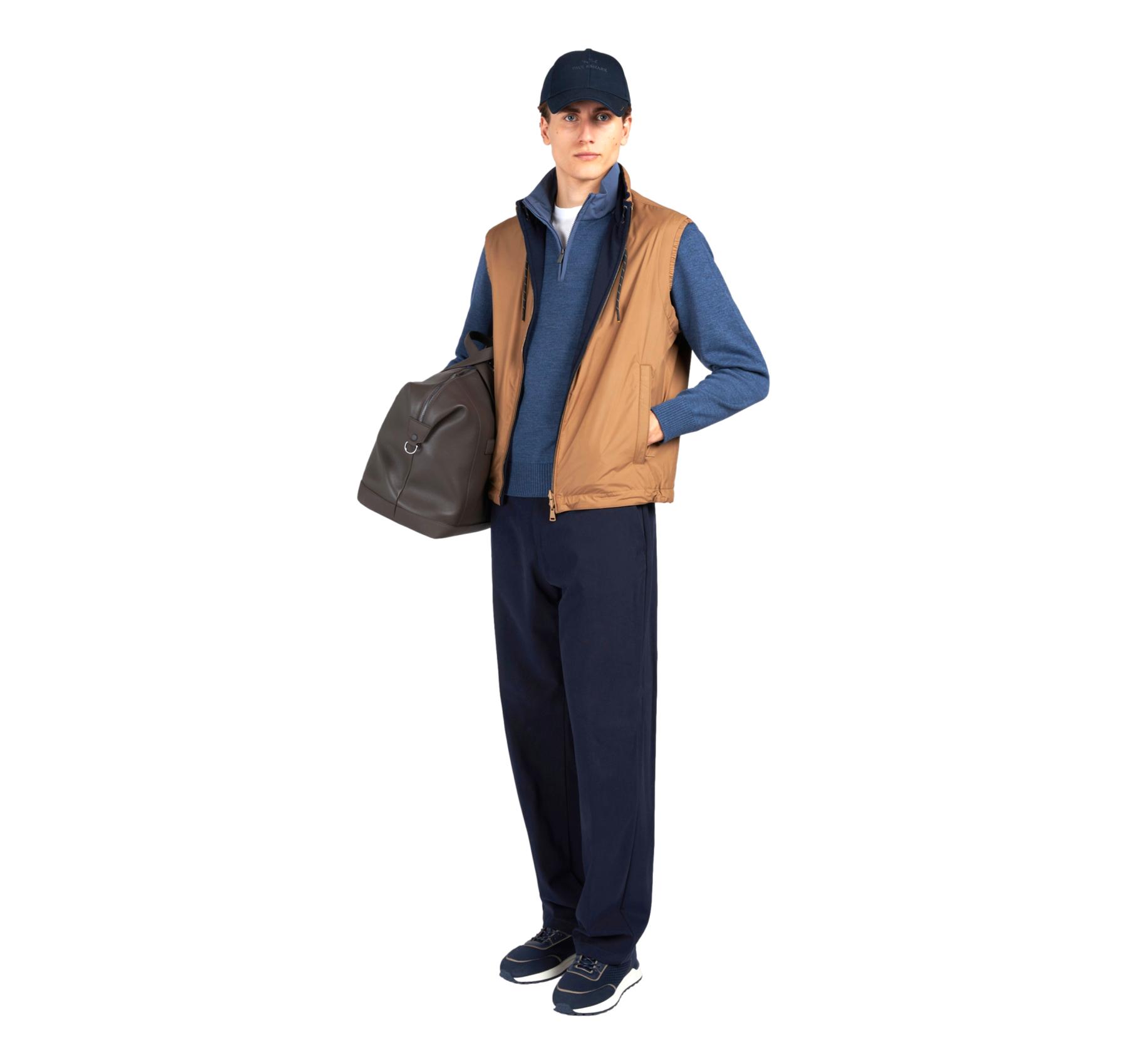 PAUL SHARK Maglia Uomo Mezza Zip In Lana Soft Cool Touch Con Dettagli In Typhoon Re 4x4 Stretch 99311021 Colore Avio