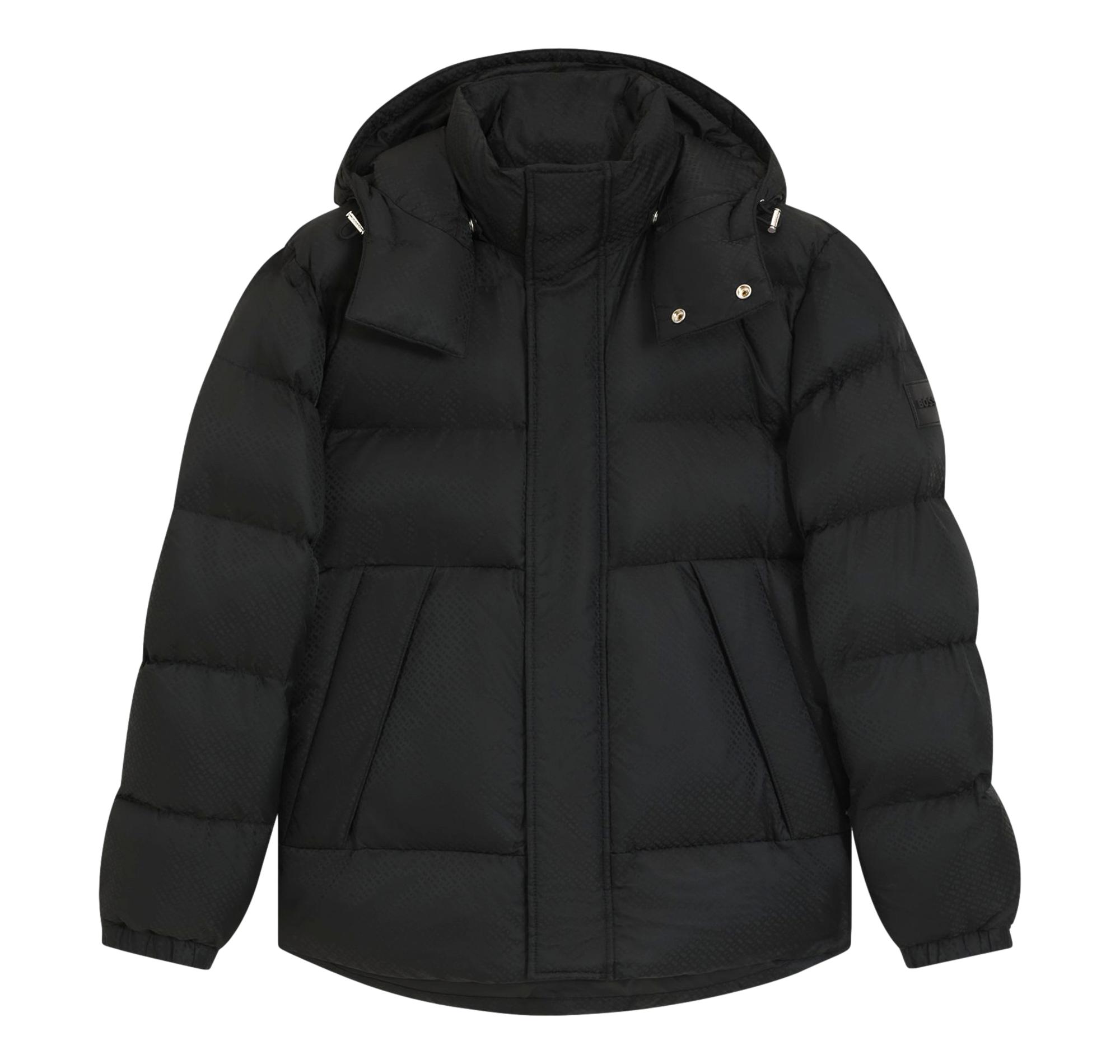 BOSS Giubbotto Uomo Idrorepellente Con Monogramma Jacquard H Corbinian5 50548727 Colore Nero