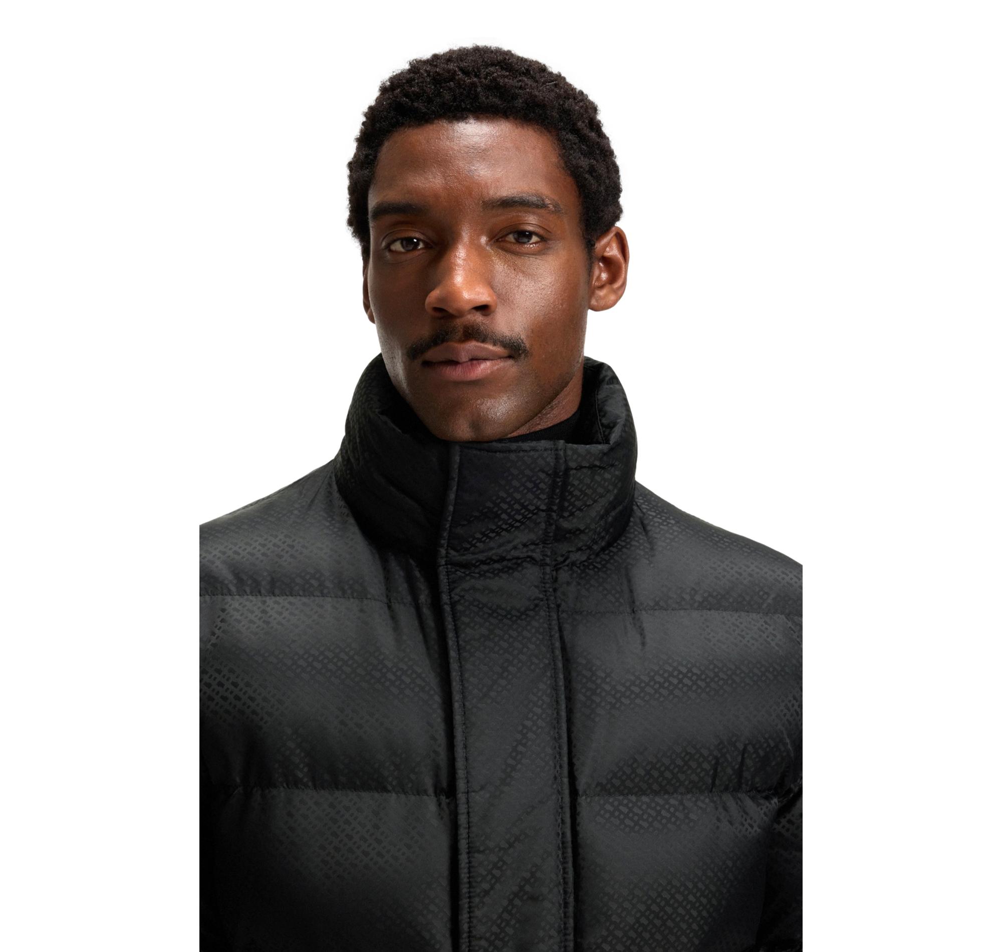 BOSS Giubbotto Uomo Idrorepellente Con Monogramma Jacquard H Corbinian5 50548727 Colore Nero