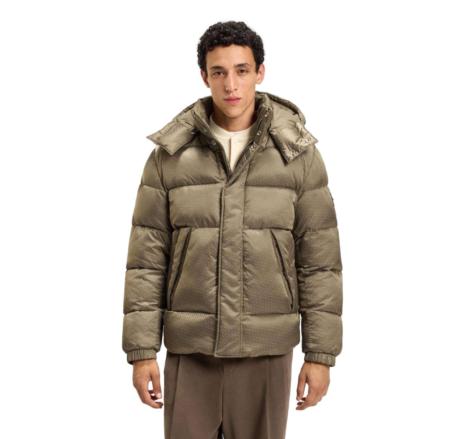 BOSS Giacca Uomo Idrorepellente Con Monogramma Jacquard H Corbinian5 50548727 Colore Beige