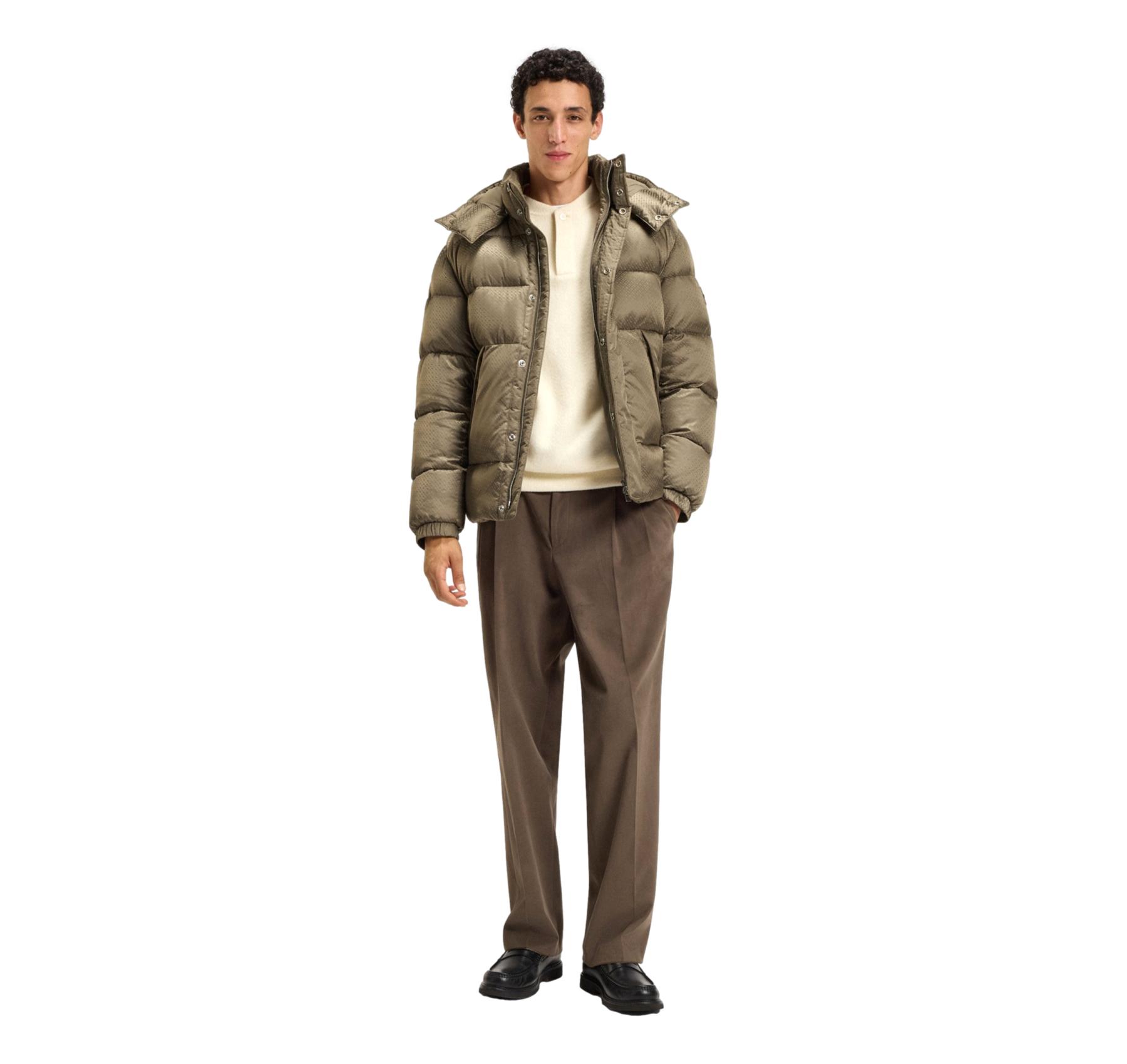 BOSS Giacca Uomo Idrorepellente Con Monogramma Jacquard H Corbinian5 50548727 Colore Beige