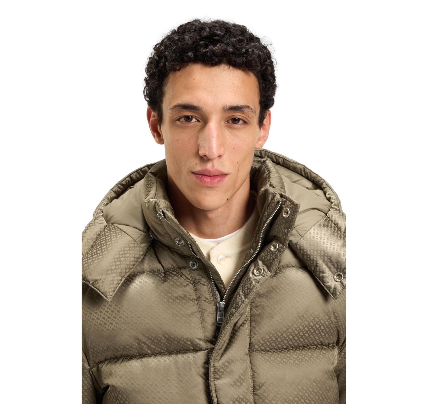 BOSS Giacca Uomo Idrorepellente Con Monogramma Jacquard H Corbinian5 50548727 Colore Beige