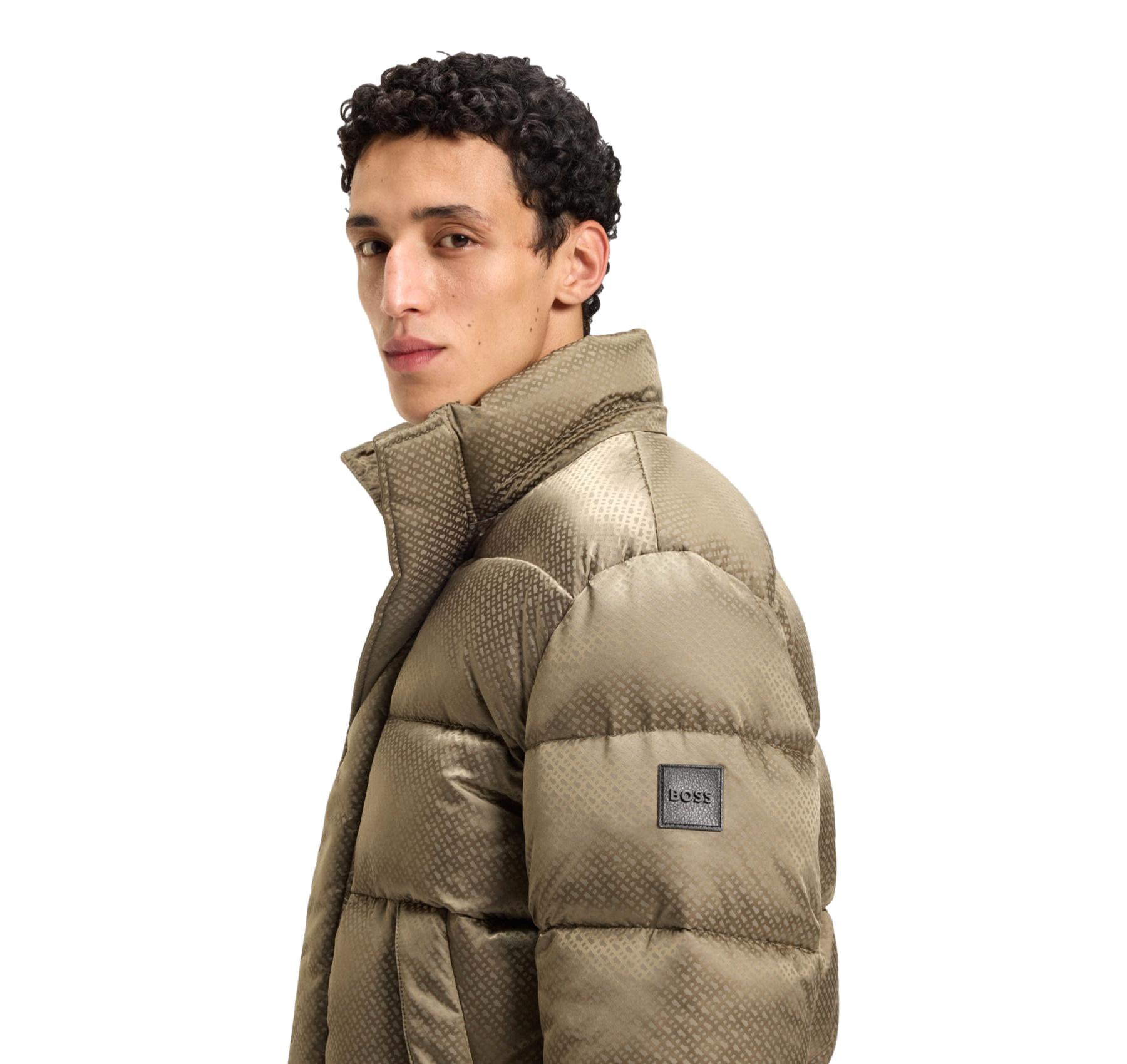 BOSS Giacca Uomo Idrorepellente Con Monogramma Jacquard H Corbinian5 50548727 Colore Beige