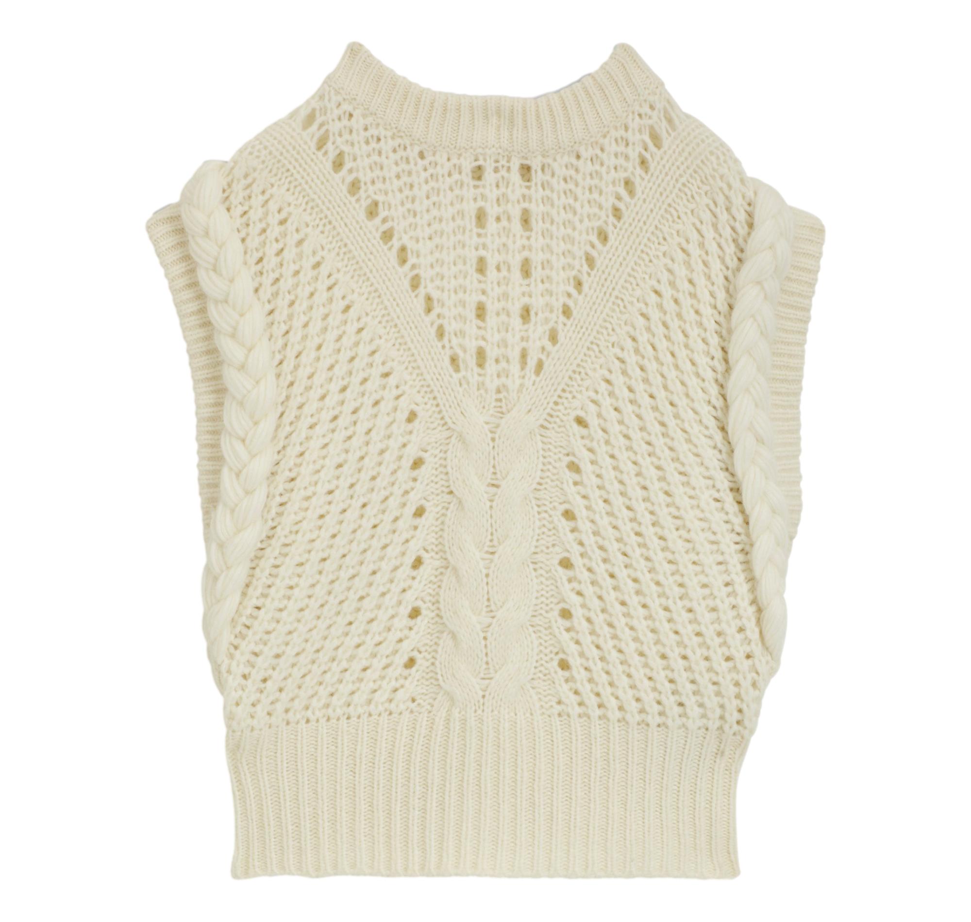 BOSS Gilet Donna In Maglia Con Lavorazione Strutturata In Filato Italiano C Fastina 50549310 Colore Avorio