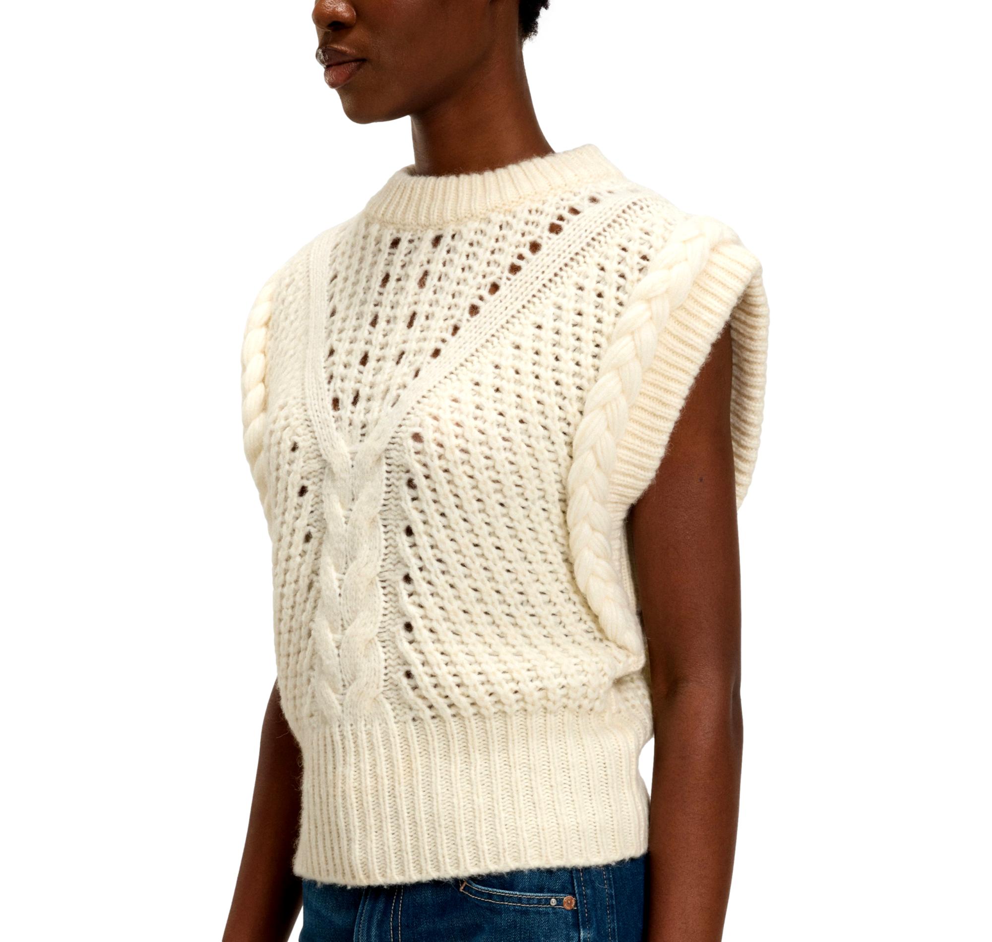 BOSS Gilet Donna In Maglia Con Lavorazione Strutturata In Filato Italiano C Fastina 50549310 Colore Avorio