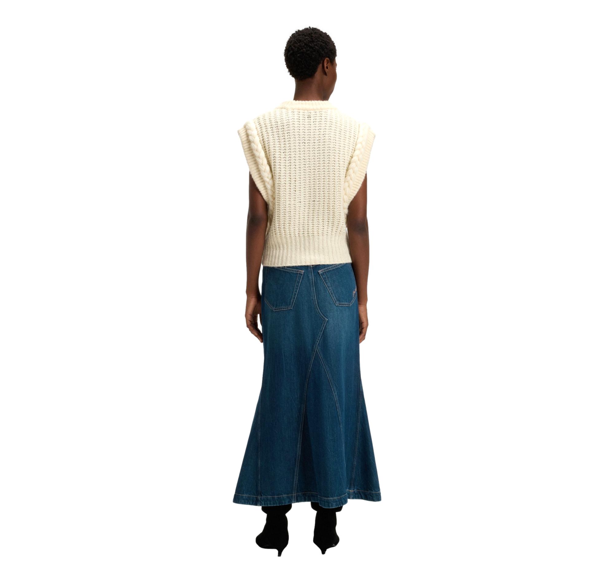 BOSS Gilet Donna In Maglia Con Lavorazione Strutturata In Filato Italiano C Fastina 50549310 Colore Avorio