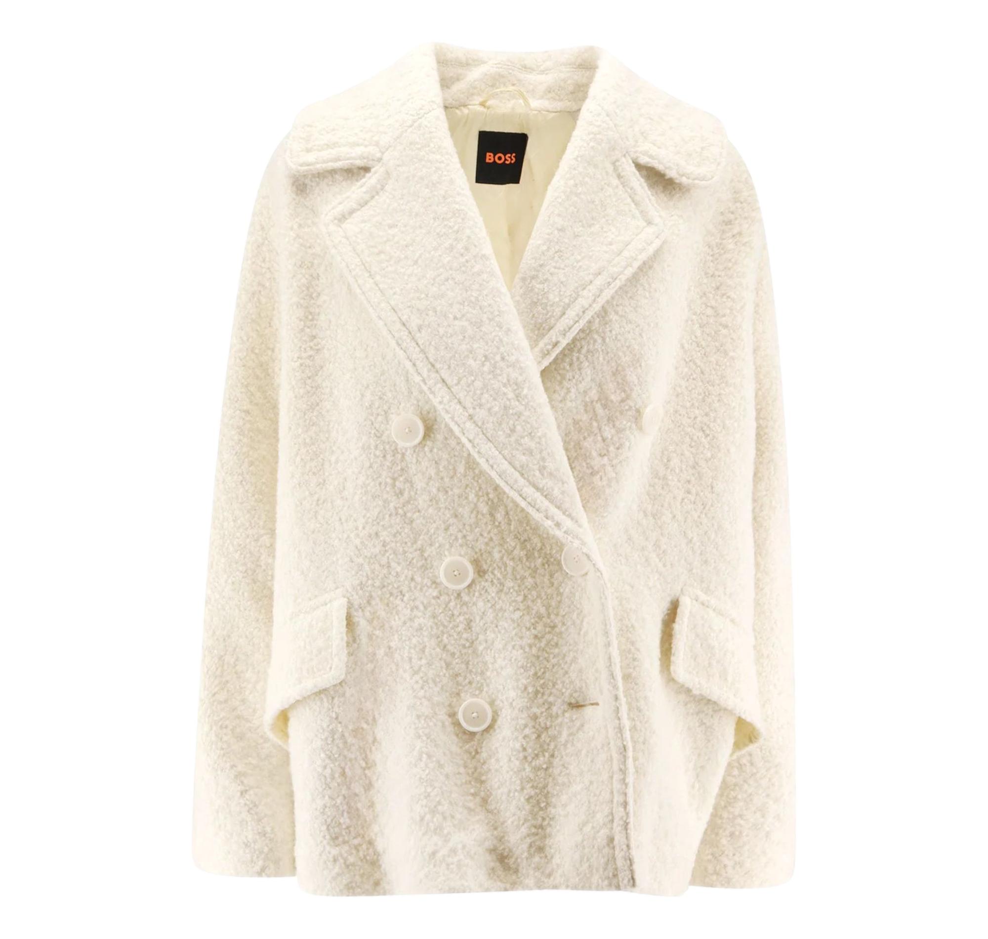 BOSS Cappotto Donna Caban Con Linea Squadrata e Lavorazione Boucle C Cabani 50548664 Colore Bianco