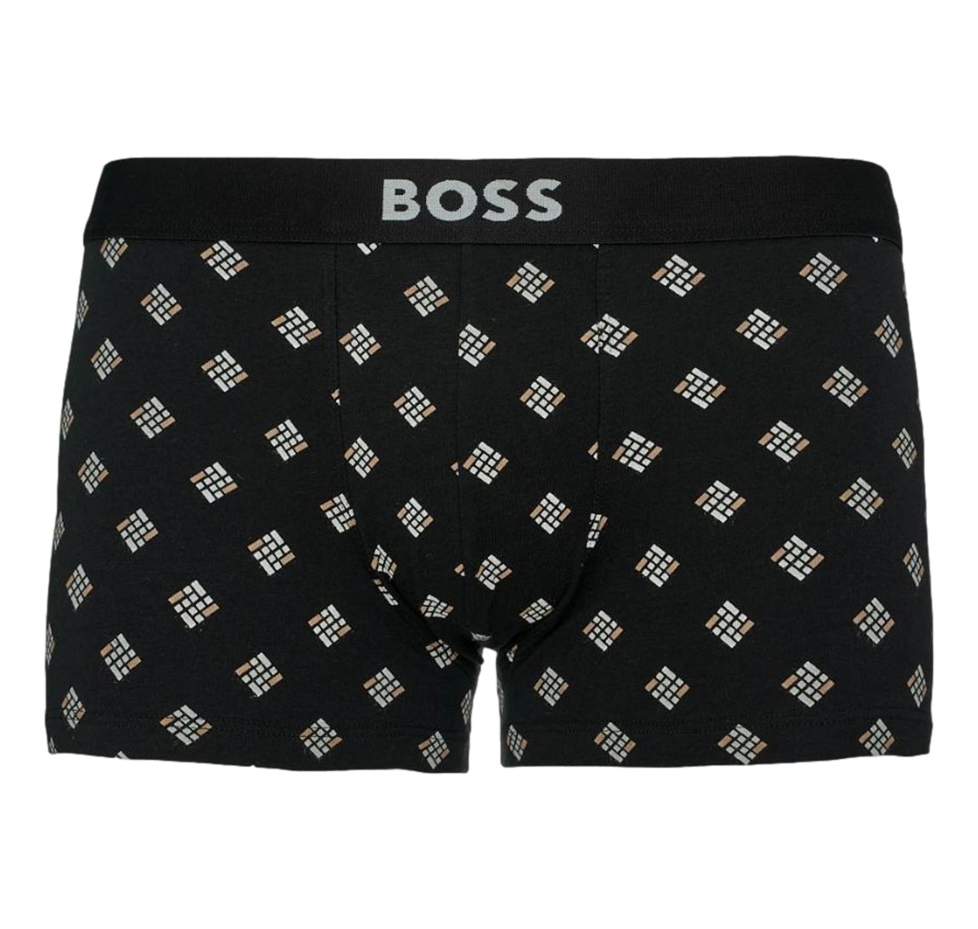 BOSS Boxer Corti Uomo In Cotone Elasticizzato In Confezione Da Tre Trunk 3P BOSS ONE D 50549832 Colore Nero