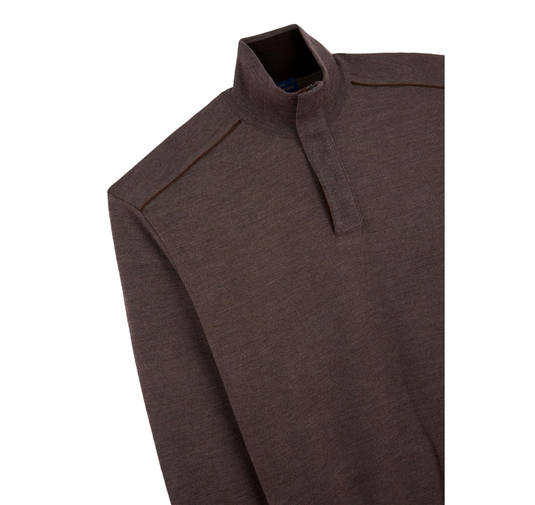 PAUL&SHARK Maglia Uomo Mezza Zip In Lana Merino Extrafine 15311103 365 Colore Tortora Melange