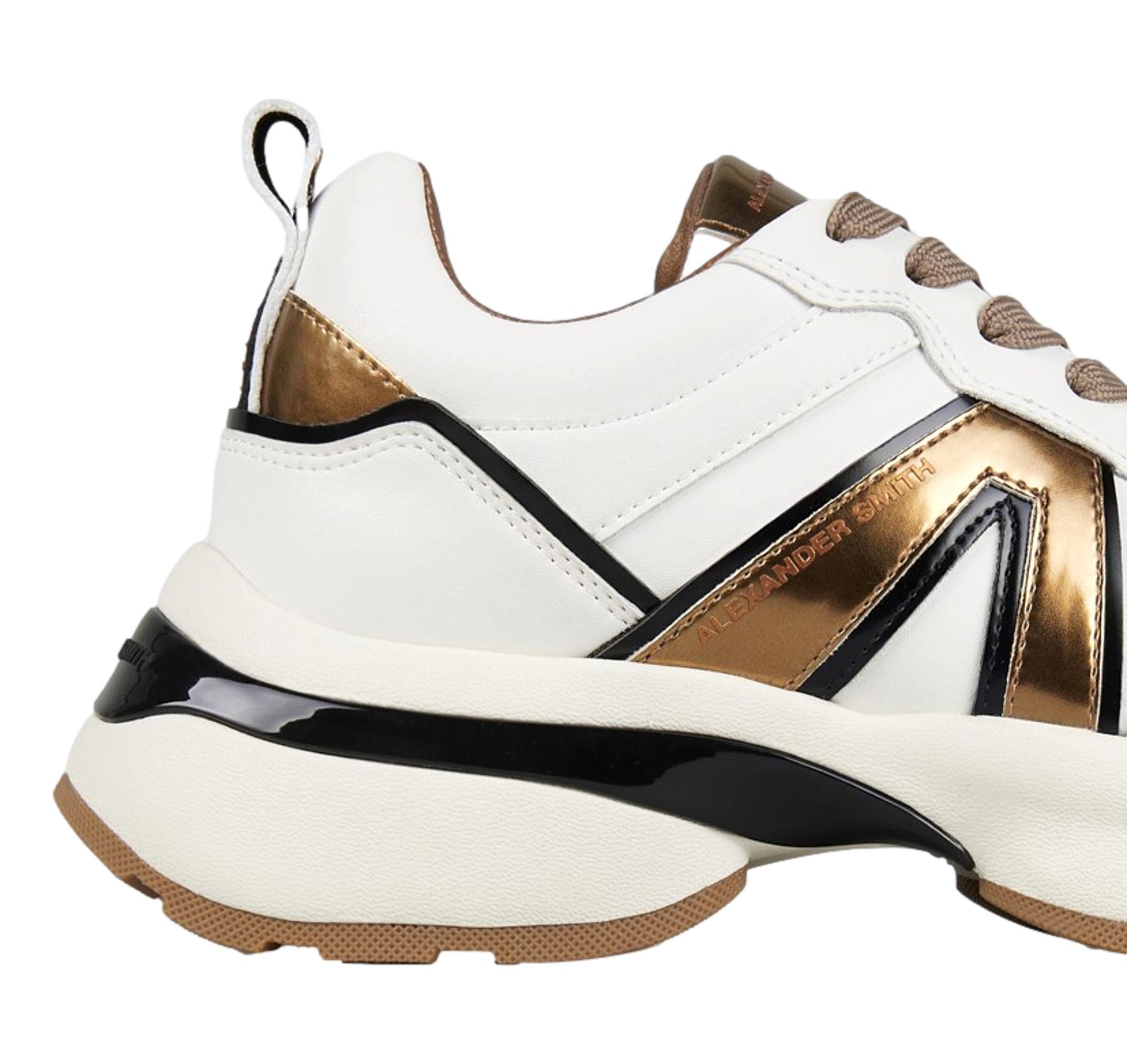 ALEXANDER SMITH Sneakers Donna In Pelle Con Logo Laterale Victoria Woman VIW 1006 Colore Bianco Bronzo