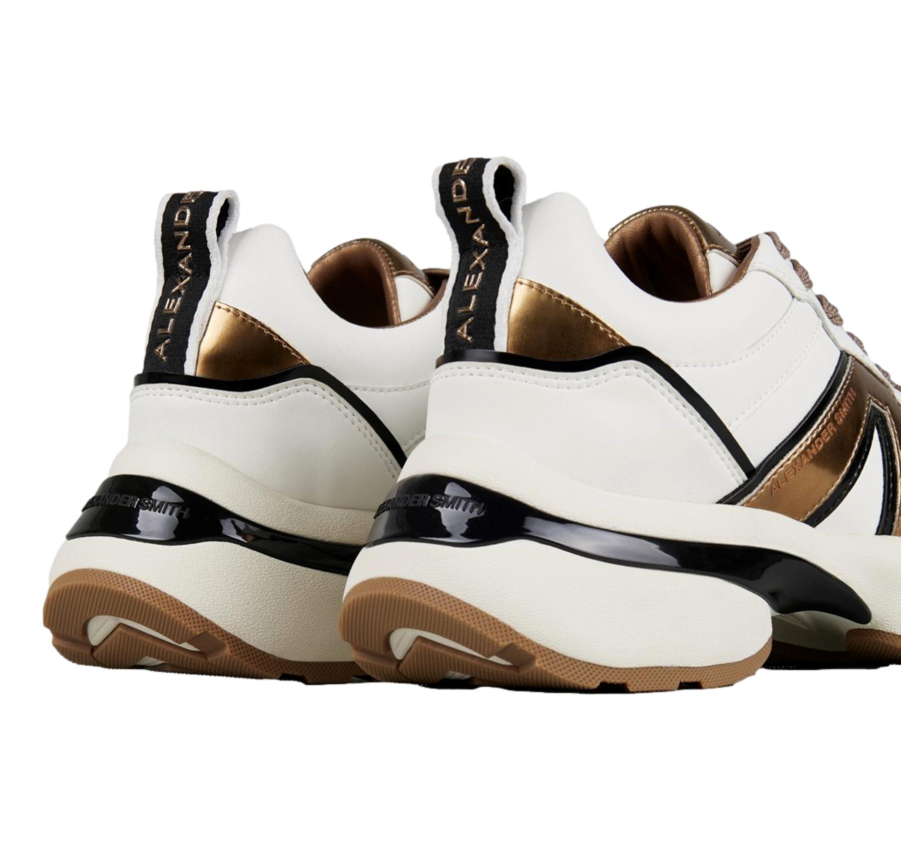 ALEXANDER SMITH Sneakers Donna In Pelle Con Logo Laterale Victoria Woman VIW 1006 Colore Bianco Bronzo