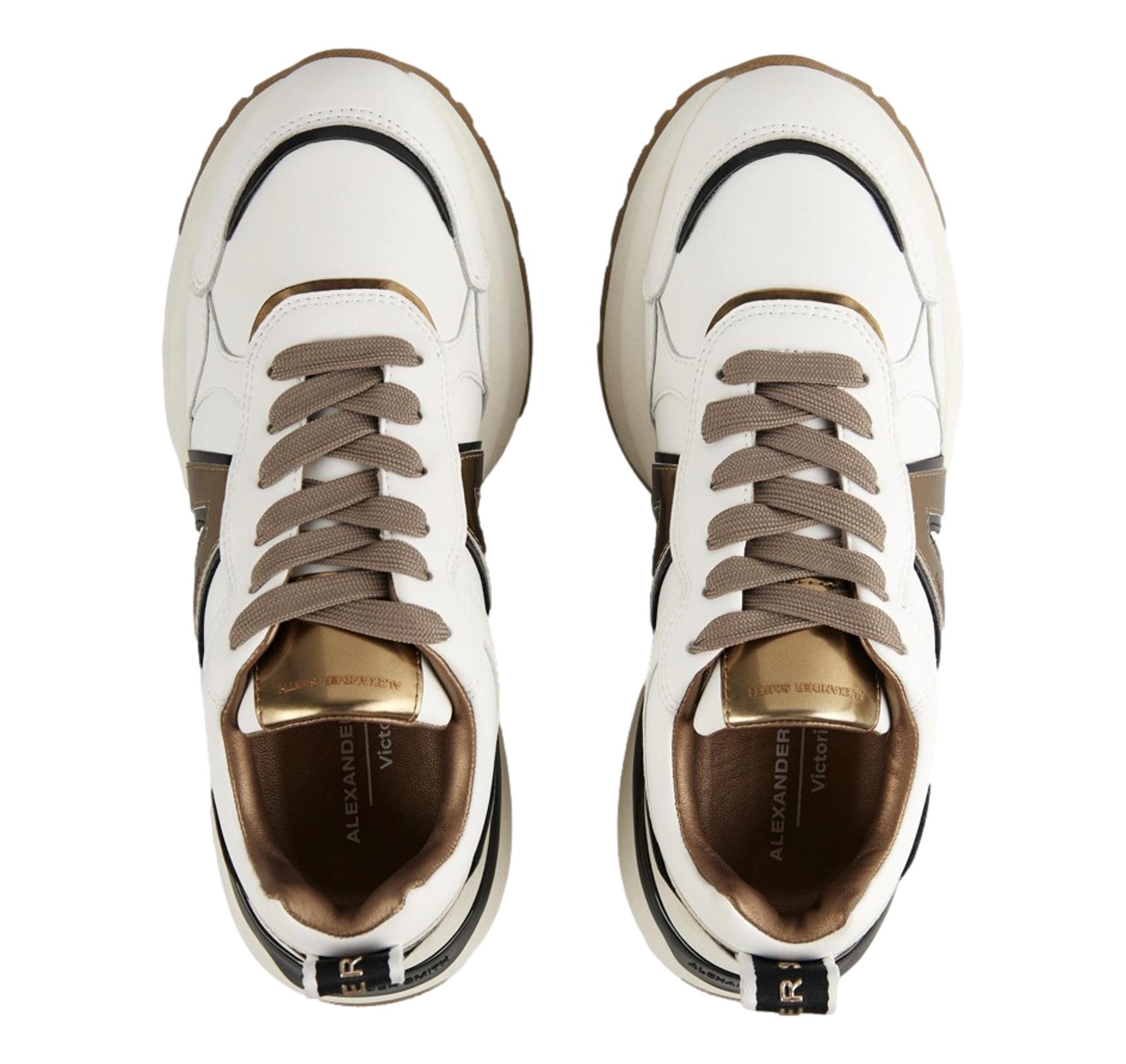 ALEXANDER SMITH Sneakers Donna In Pelle Con Logo Laterale Victoria Woman VIW 1006 Colore Bianco Bronzo