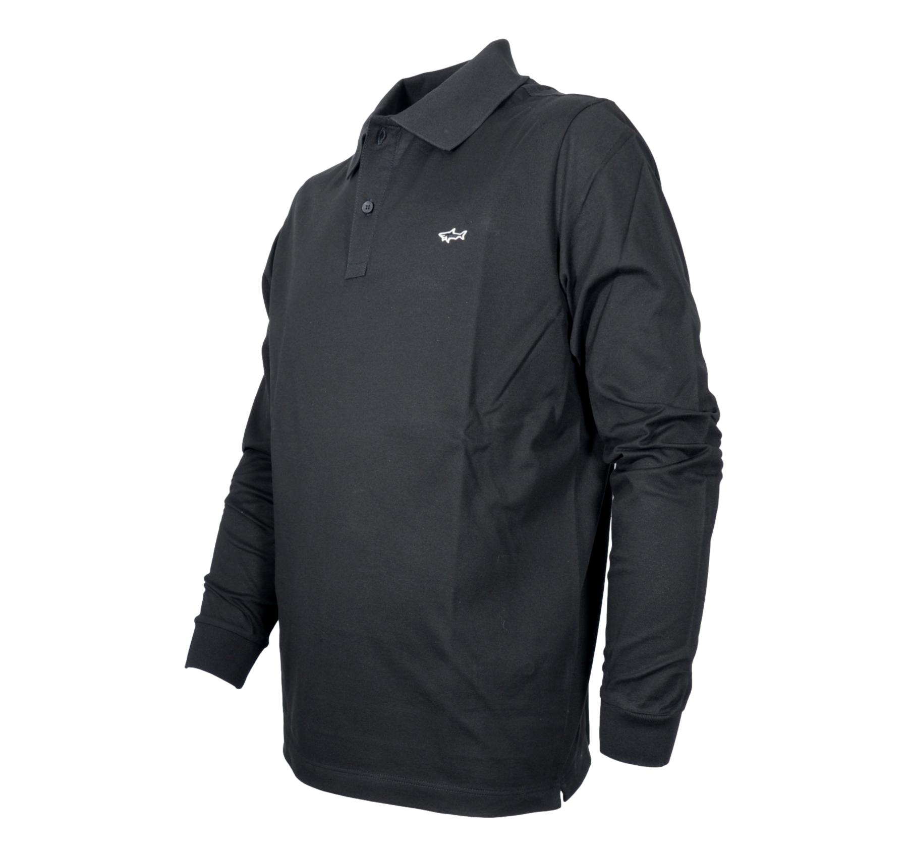 PAUL SHARK Polo Uomo Manica Lunga In Pique Di Cotone 99311003 011 Colore Nero