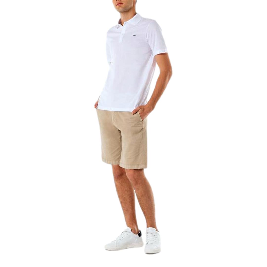 PAUL SHARK Polo Uomo In Cotone Organico Pique\' Con Shark Badge 99311001 010 Bianco