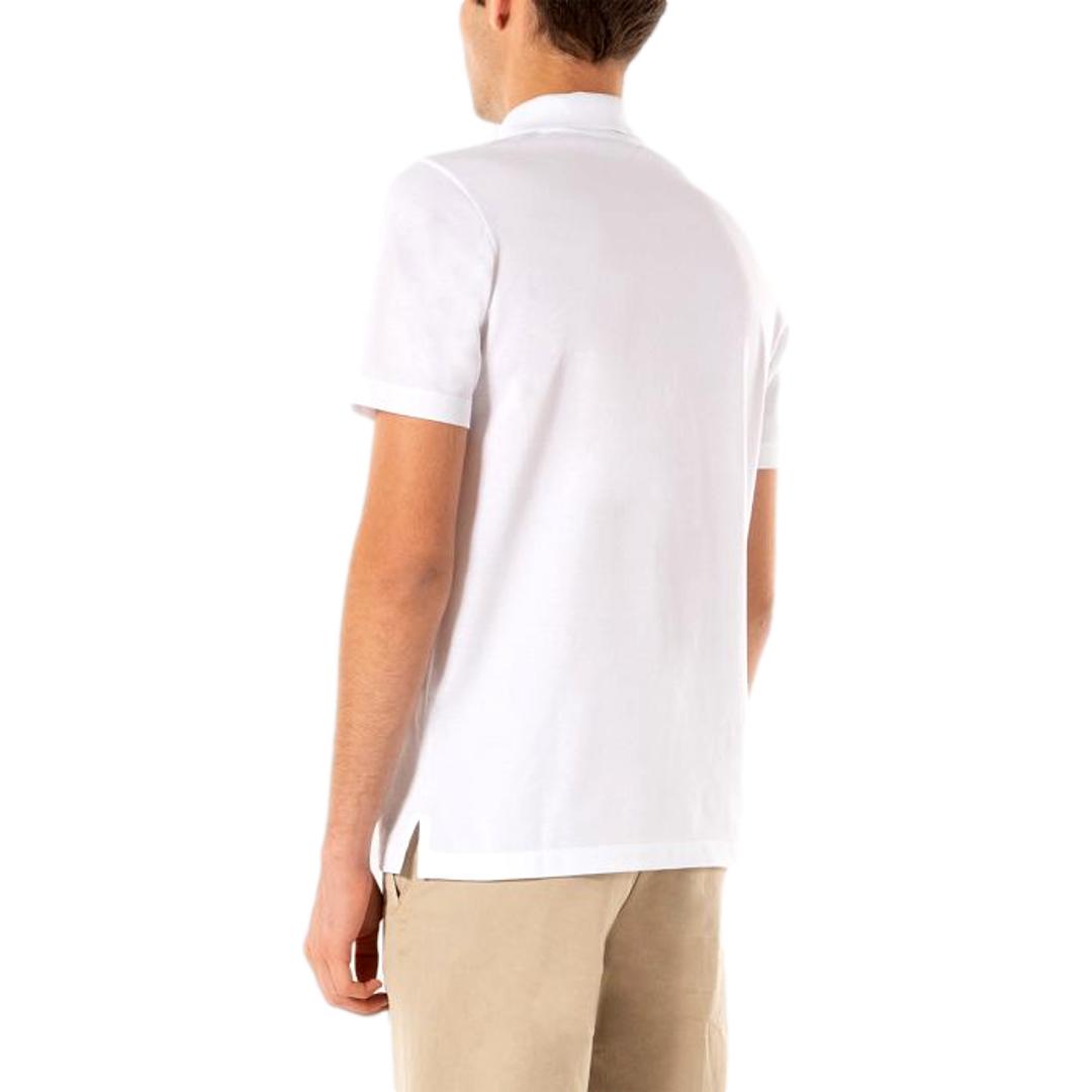 PAUL SHARK Polo Uomo In Cotone Organico Pique\' Con Shark Badge 99311001 010 Bianco