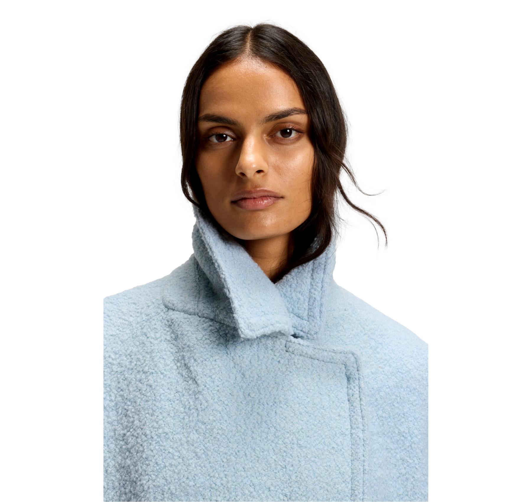 BOSS Cappotto Donna Caban Con Linea Squadrata e Lavorazione Boucle C Cabani 50548664 Colore Celeste