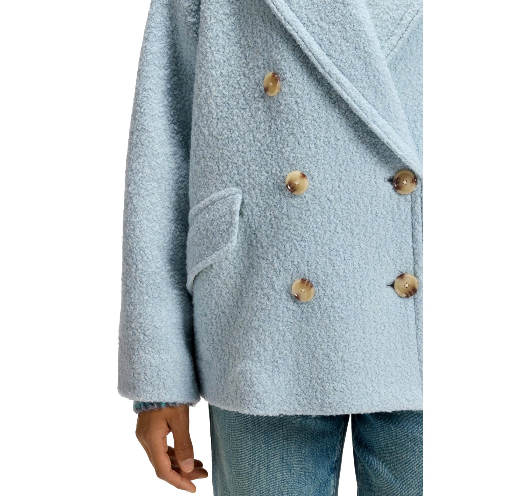 BOSS Cappotto Donna Caban Con Linea Squadrata e Lavorazione Boucle C Cabani 50548664 Colore Celeste