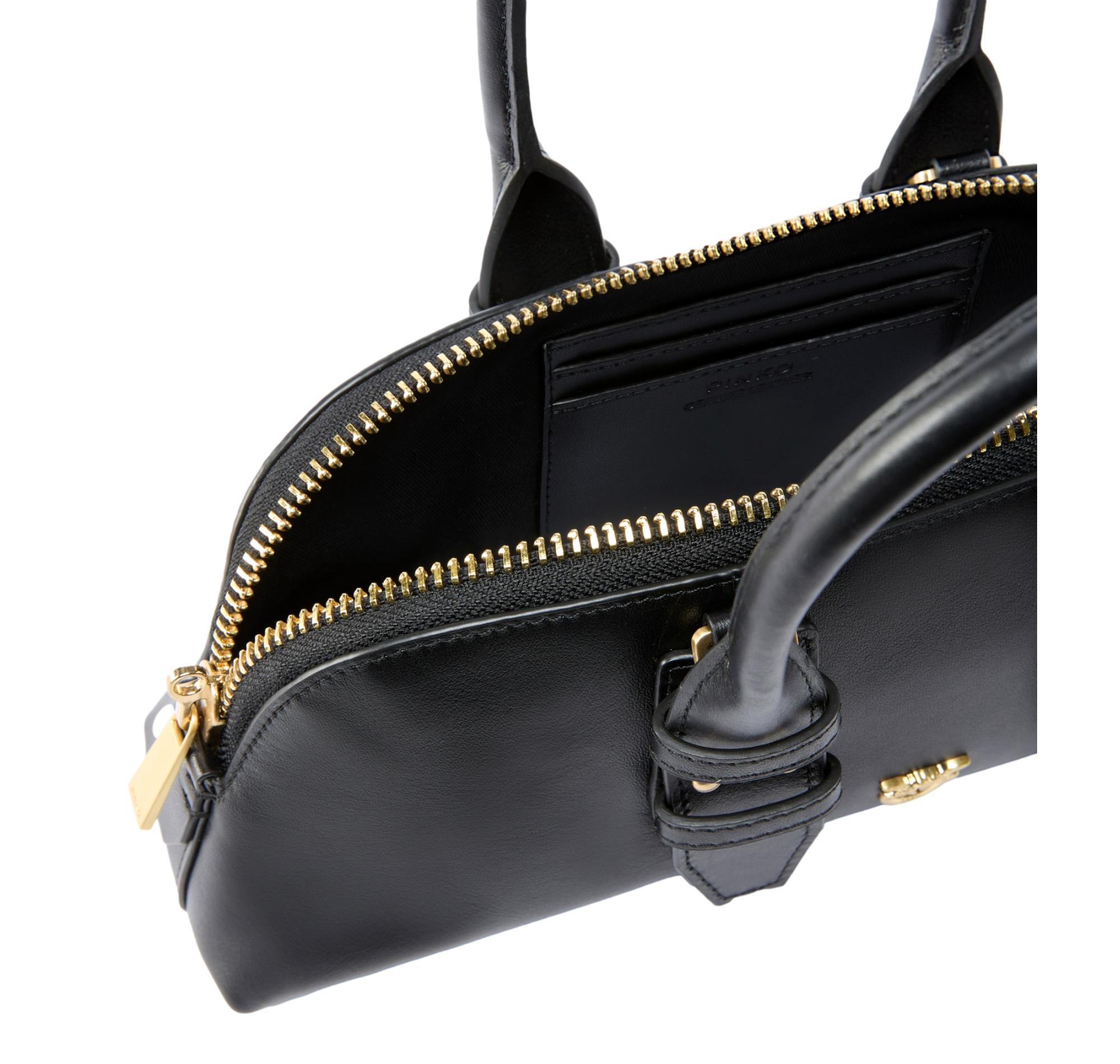 PINKO Borsa Donna Bowling Escape Bag Piccola in Pelle Love Birds 105334 Colore Nero Z99V