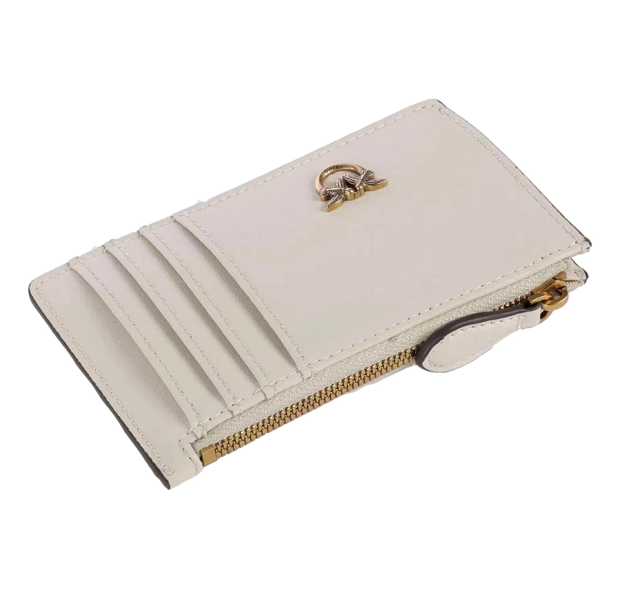 PINKO Portacarte Donna Airone Cardholder Vitello Seta 100251 Z14Q Colore Bianco