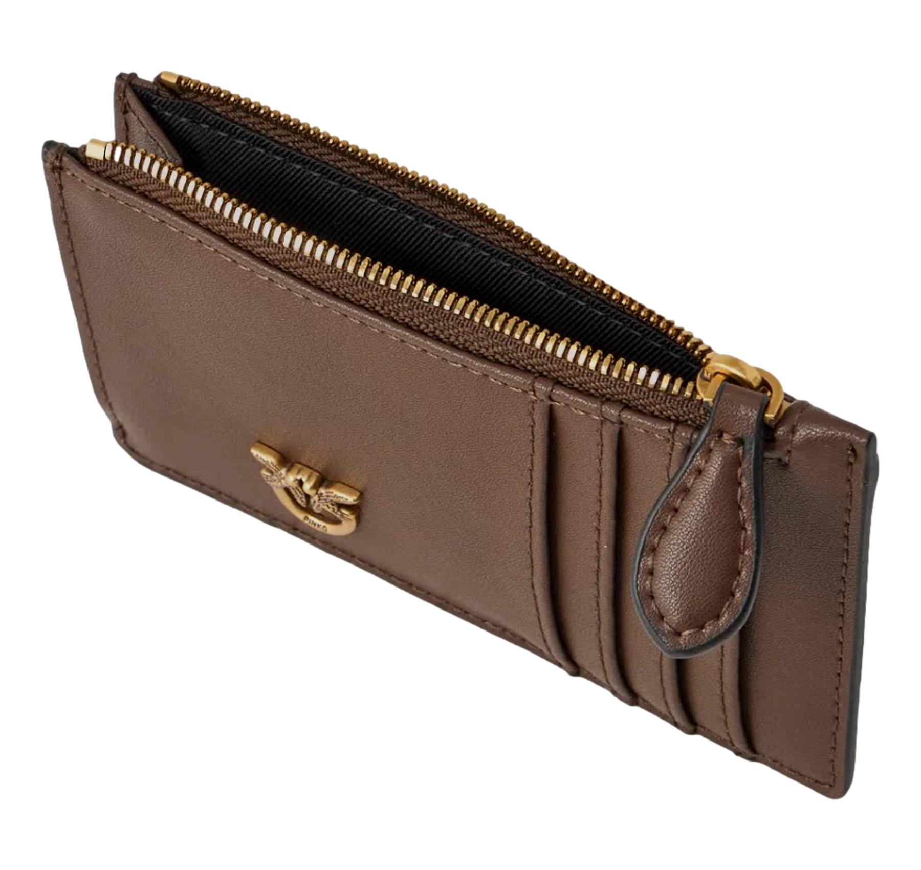 PINKO Portacarte Donna Airone Chardholder Vitello Seta 100251 L74Q Colore Marrone
