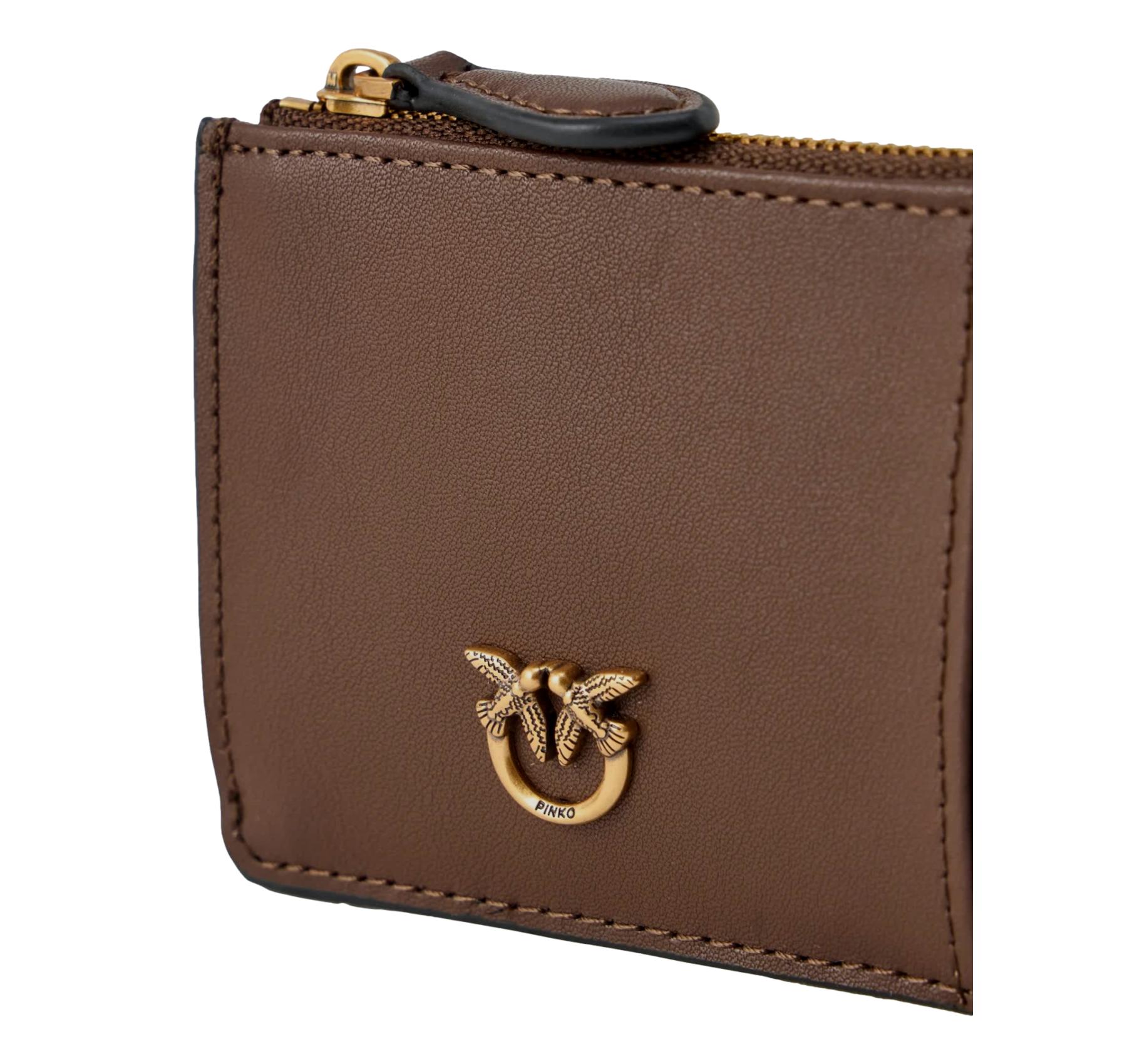 PINKO Portacarte Donna Airone Chardholder Vitello Seta 100251 L74Q Colore Marrone