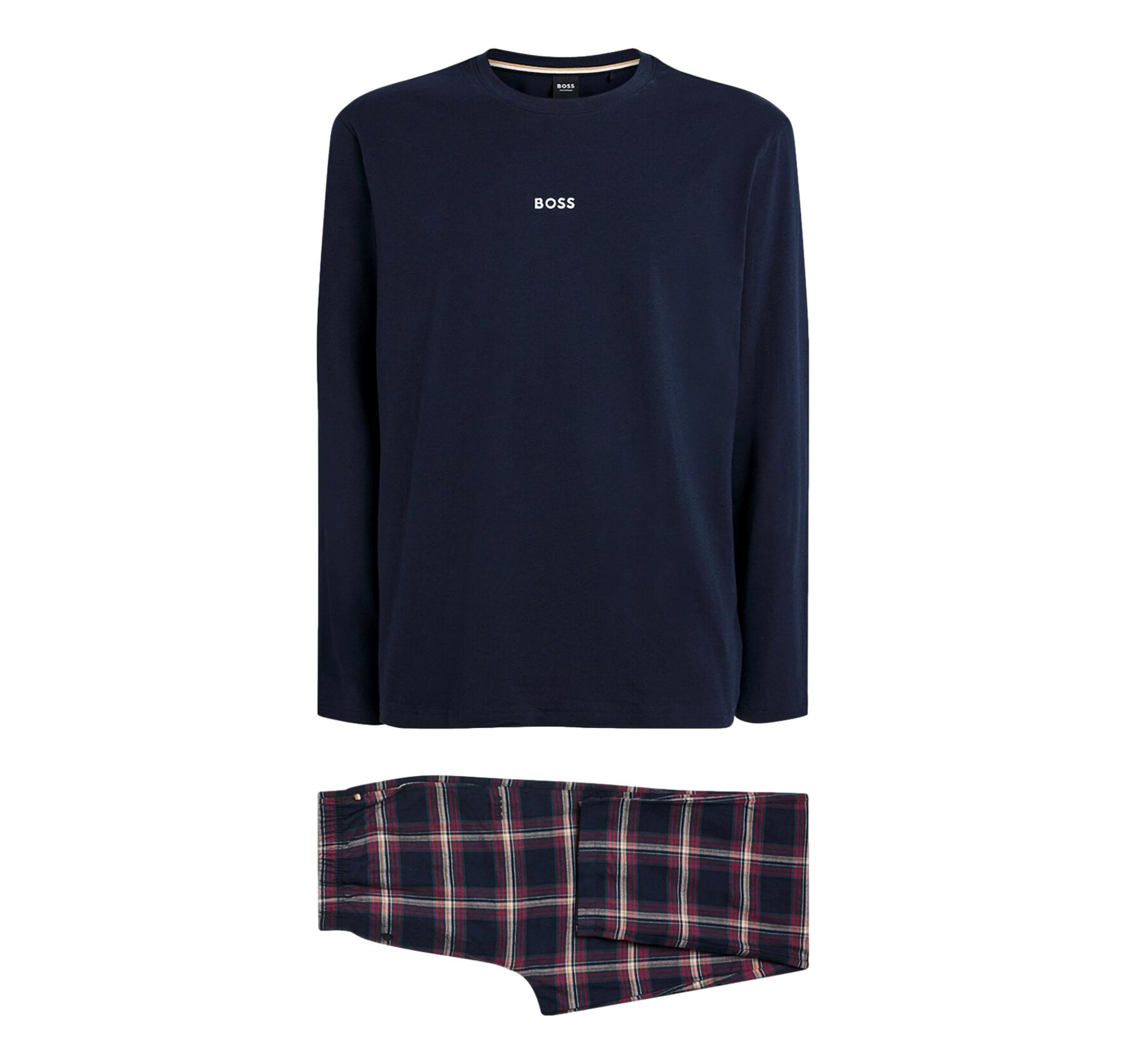 BOSS Pigiama Uomo Lungo Set Maglia Pantaloni Confezione Regalo 50550777 Colore Blu