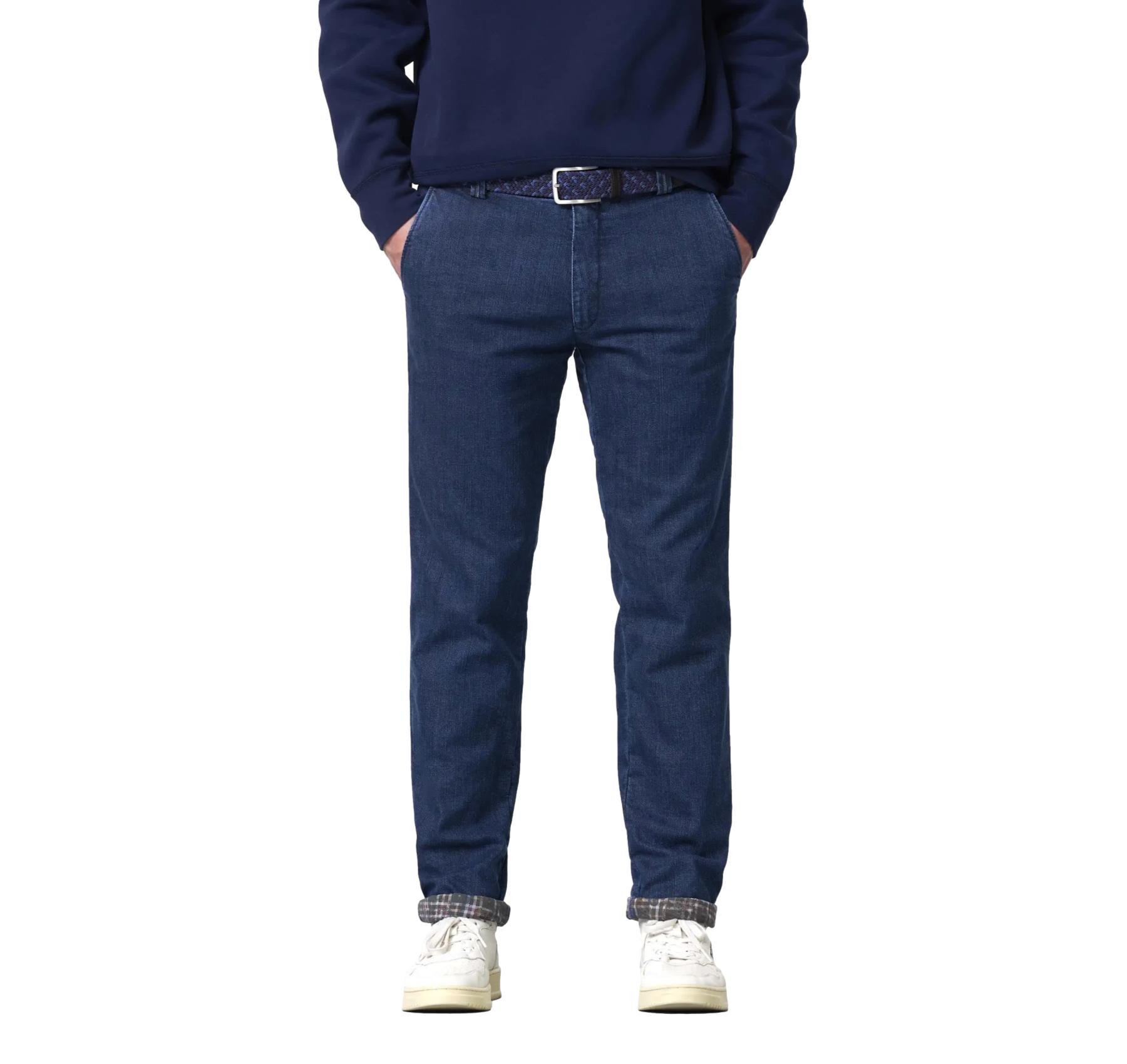MEYER Pantalone Uomo Modello Bonn Modern Fit Thermal Denim 2-3927/17 Colore Blu Stone