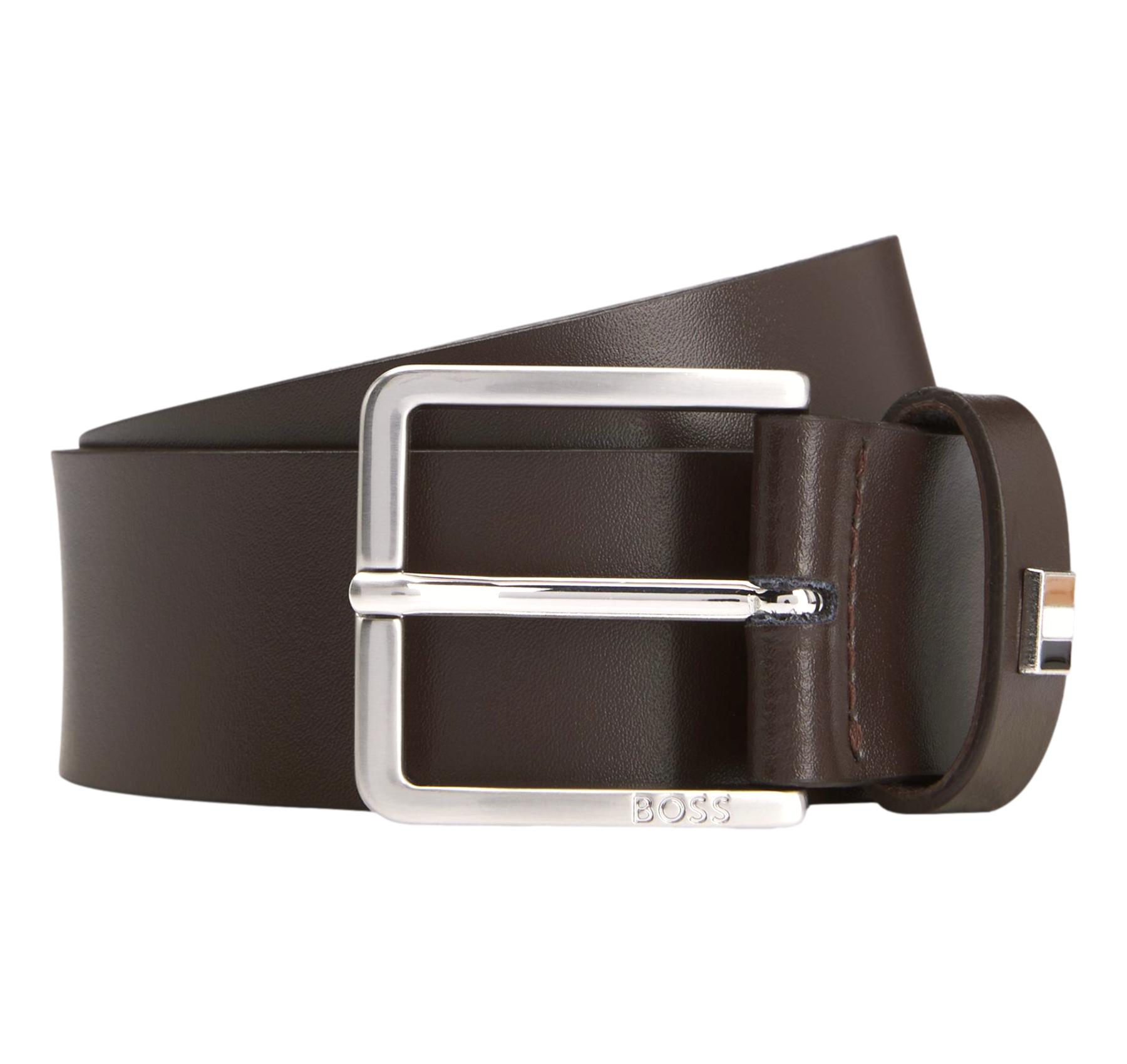 BOSS Cintura Uomo Ther Flag E Sz35 50486839 Pelle Marrone Scuro