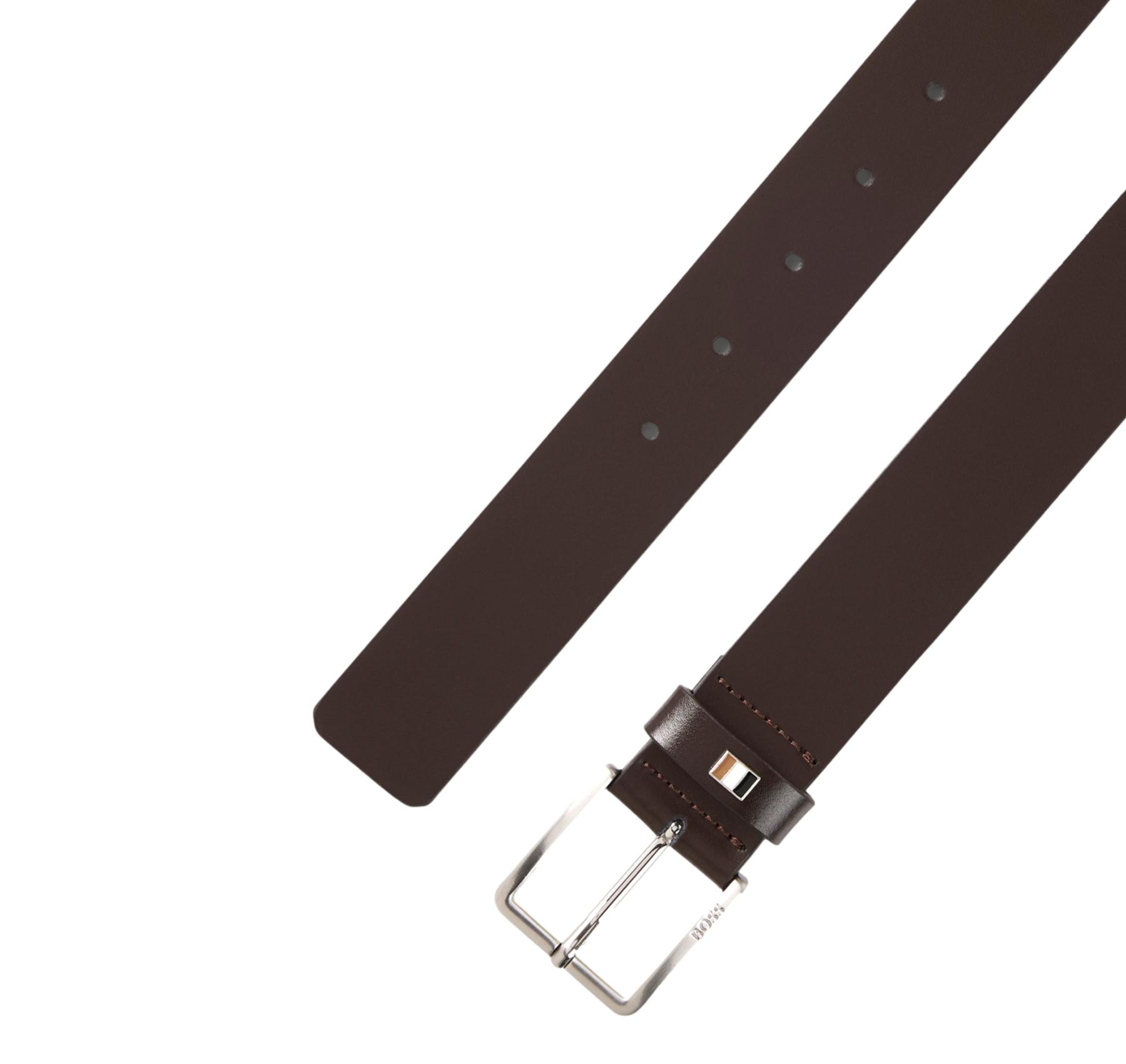 BOSS Cintura Uomo Ther Flag E Sz35 50486839 Pelle Marrone Scuro