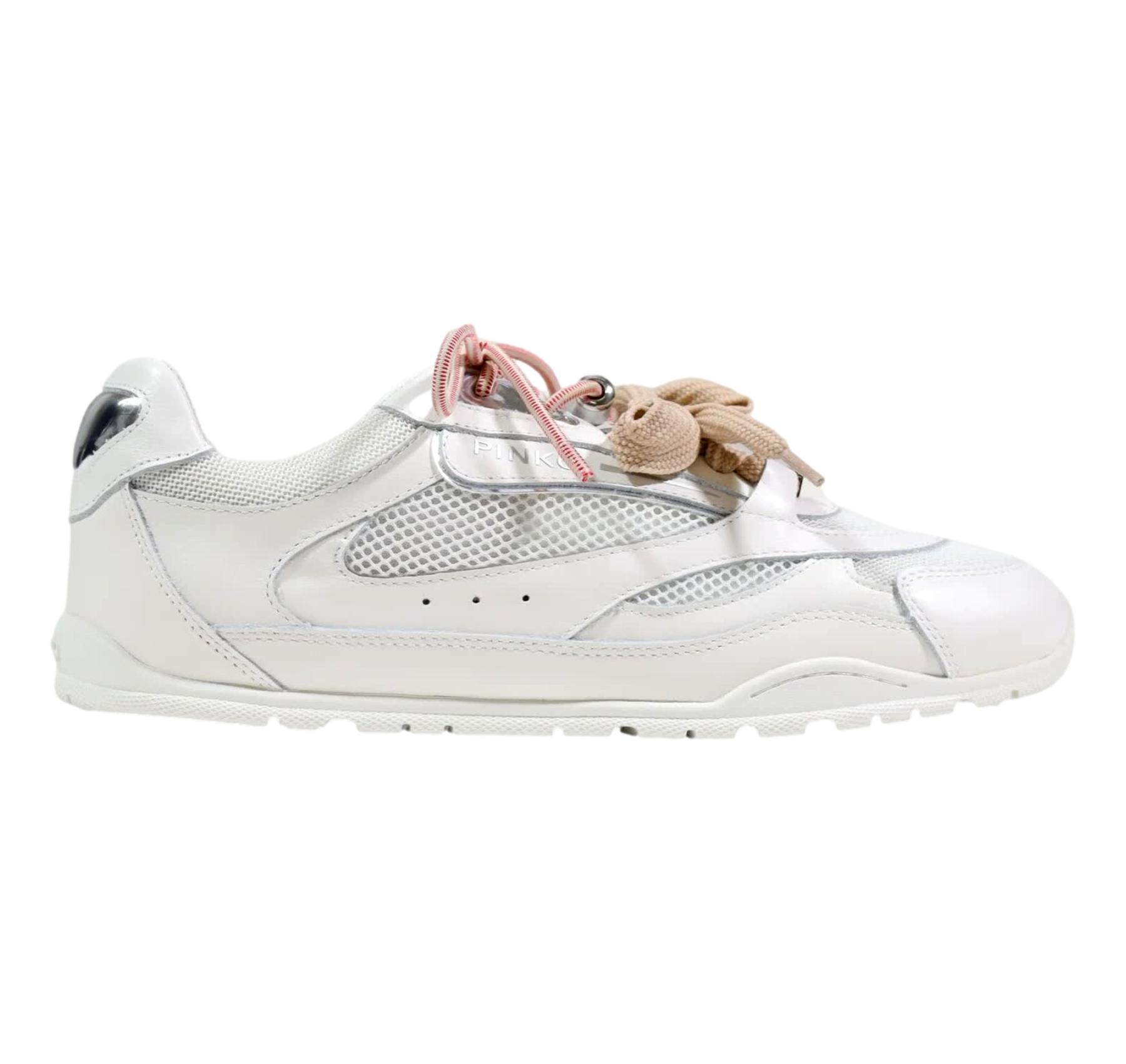 PINKO Sneakers Donna YULIA 01 In Pelle Scamosciata SS0185 Colore Bianco Z1B