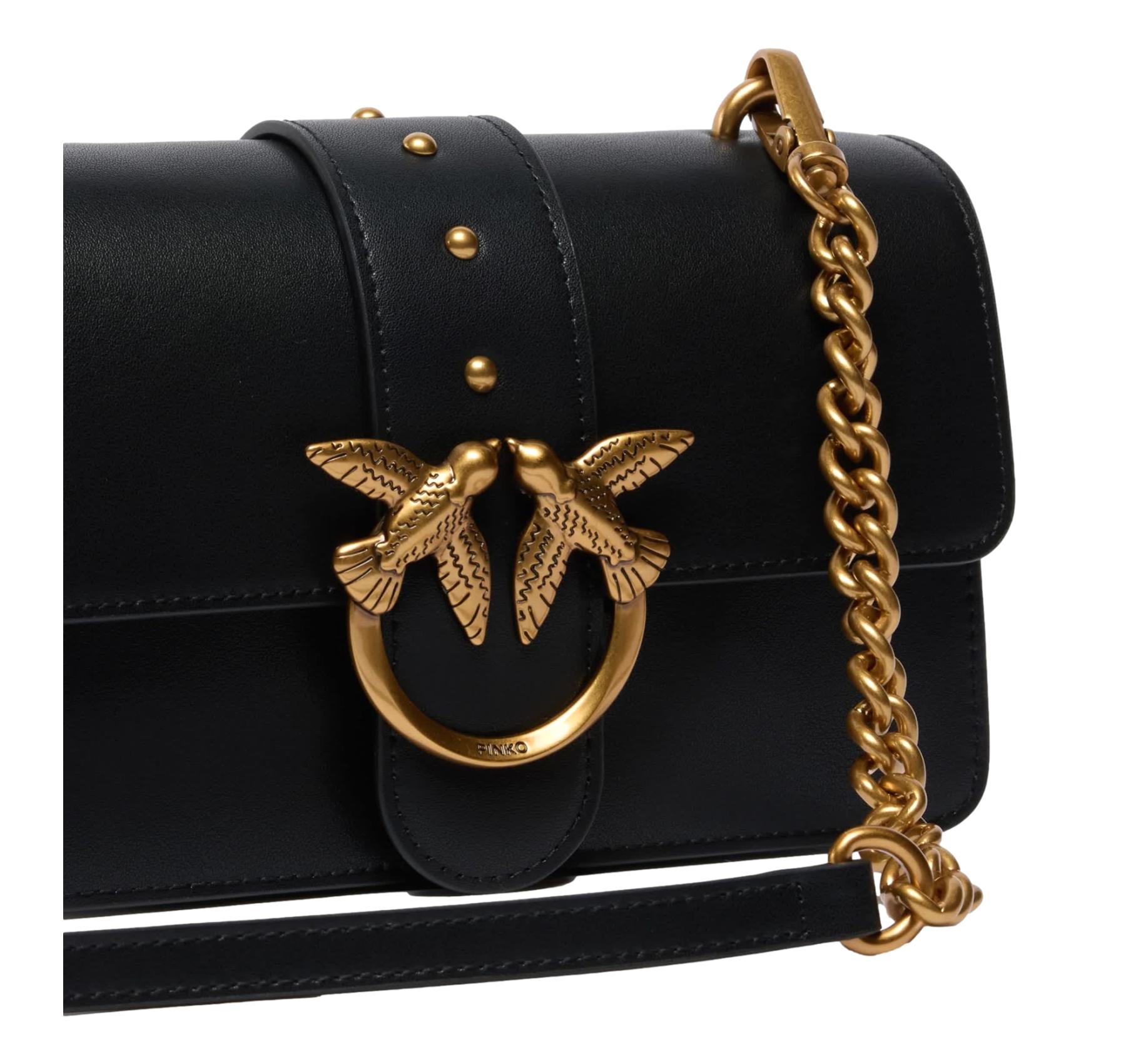 PINKO Borsa Donna a Tracolla Love One Mini In Pelle Colore Nero 105856 Z99Q