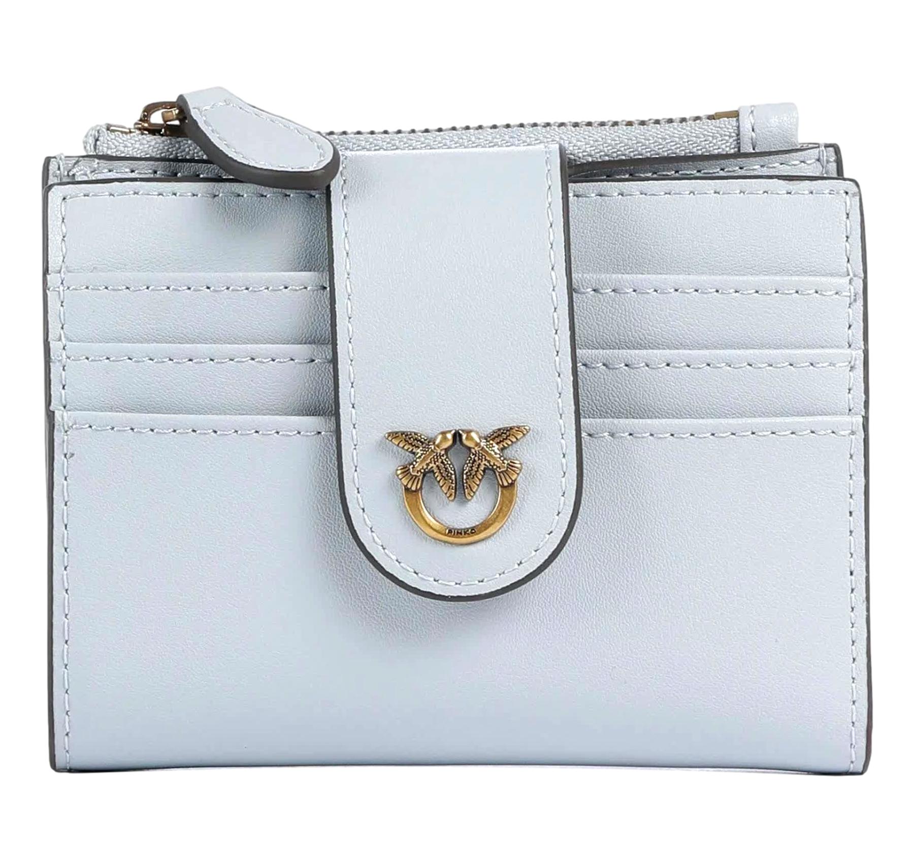 PINKO Portafoglio Donna In Pelle Multi Purpose Wallet 103610 E37Q Colore Azzurro