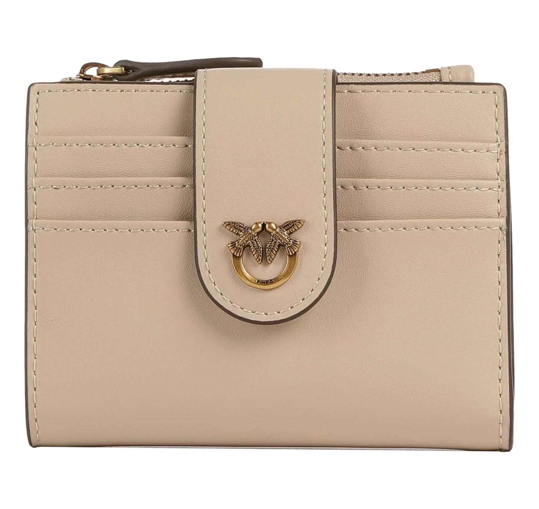 PINKO Portafoglio Donna In Pelle Multi Purpose Wallet 103610 C50Q Colore Beige