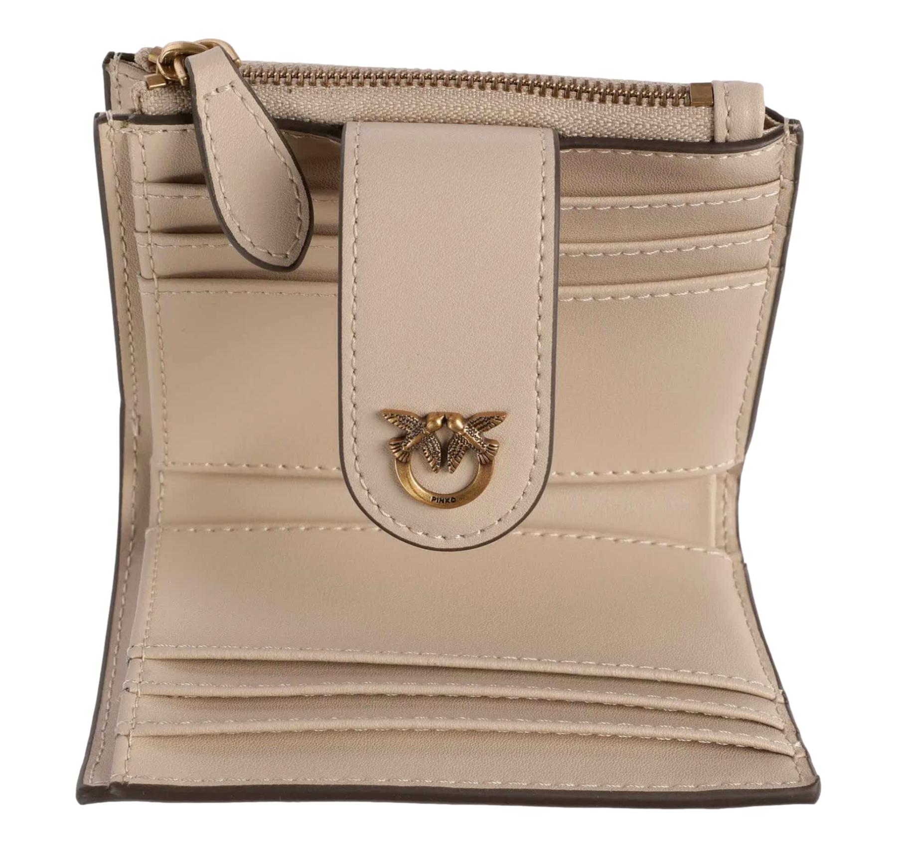 PINKO Portafoglio Donna In Pelle Multi Purpose Wallet 103610 C50Q Colore Beige